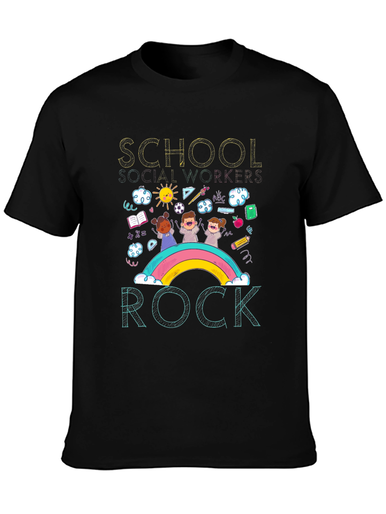 School Social Worker Rainbow T-Shirt