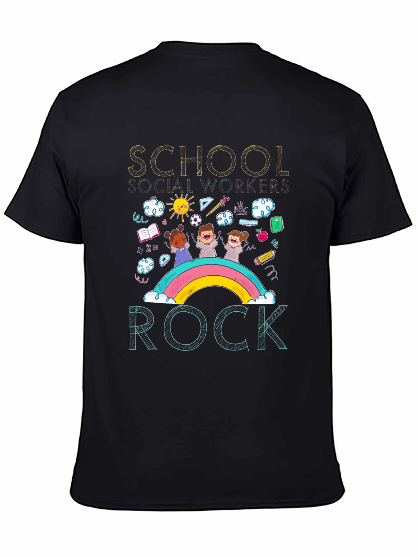 School Social Worker Rainbow T-Shirt
