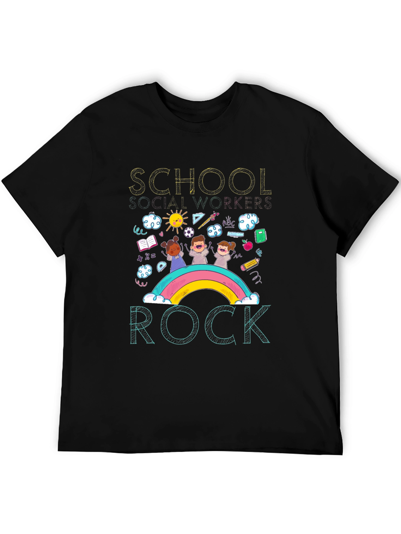 School Social Worker Rainbow T-Shirt