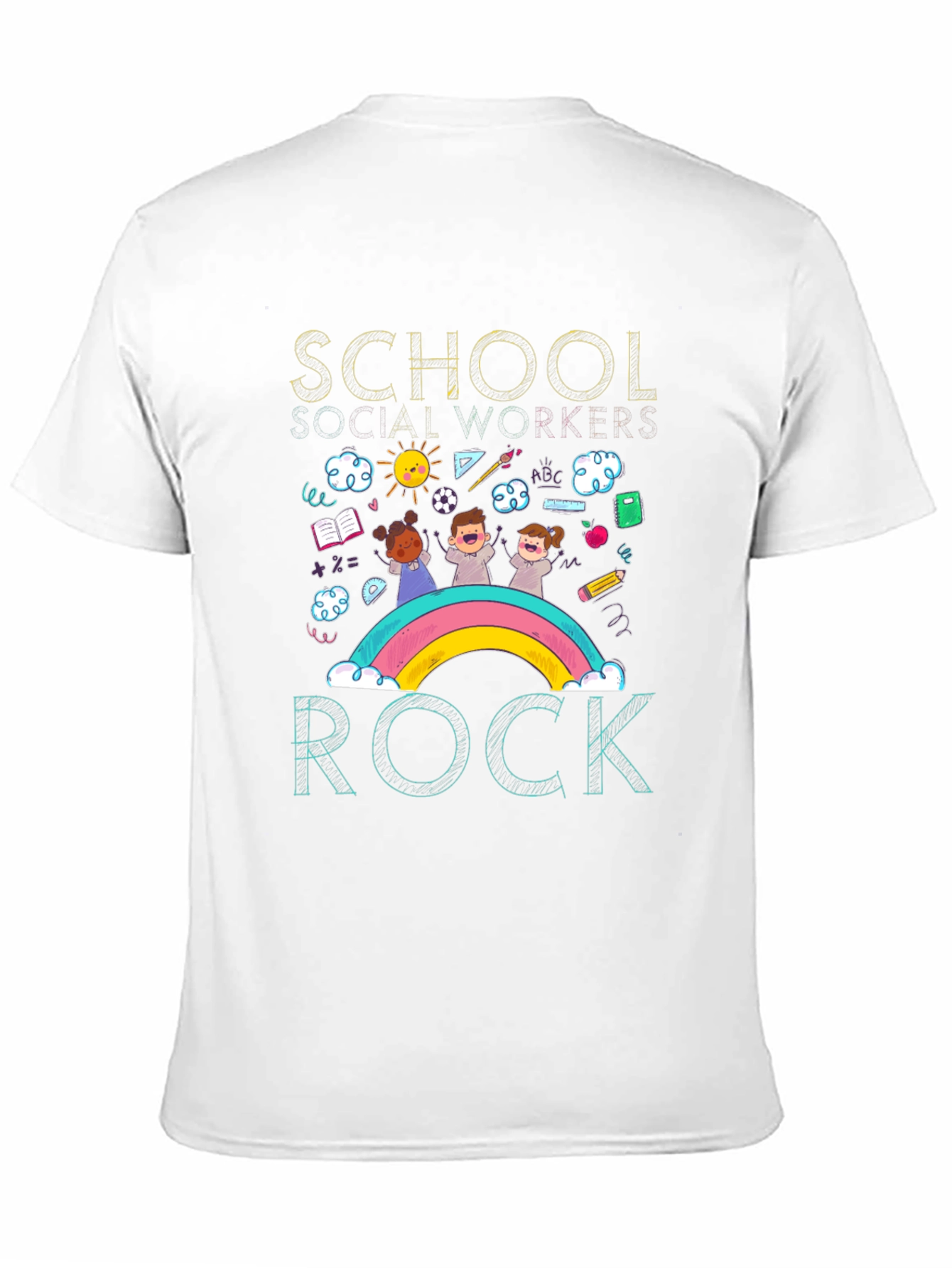 School Social Worker Rainbow T-Shirt