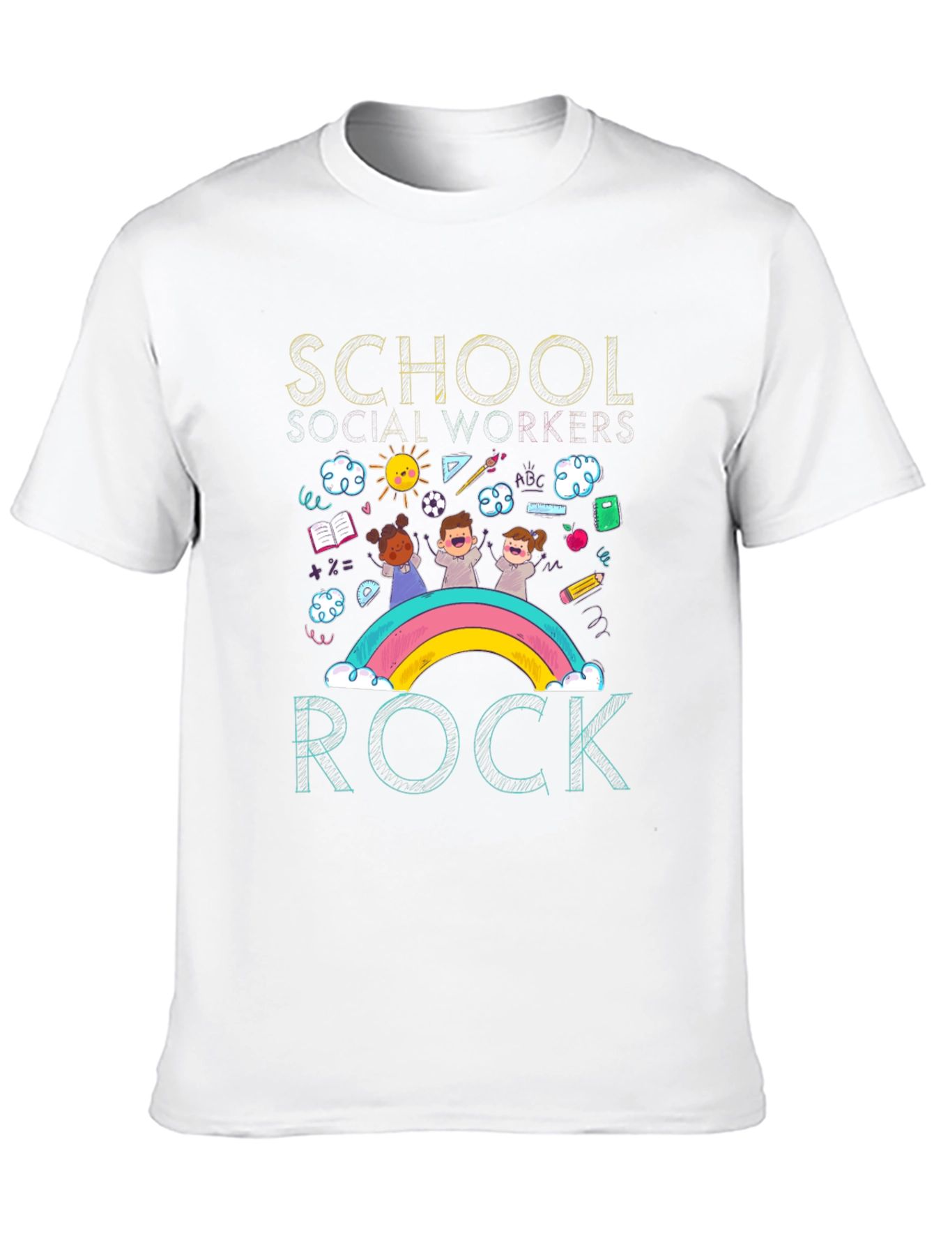 School Social Worker Rainbow T-Shirt
