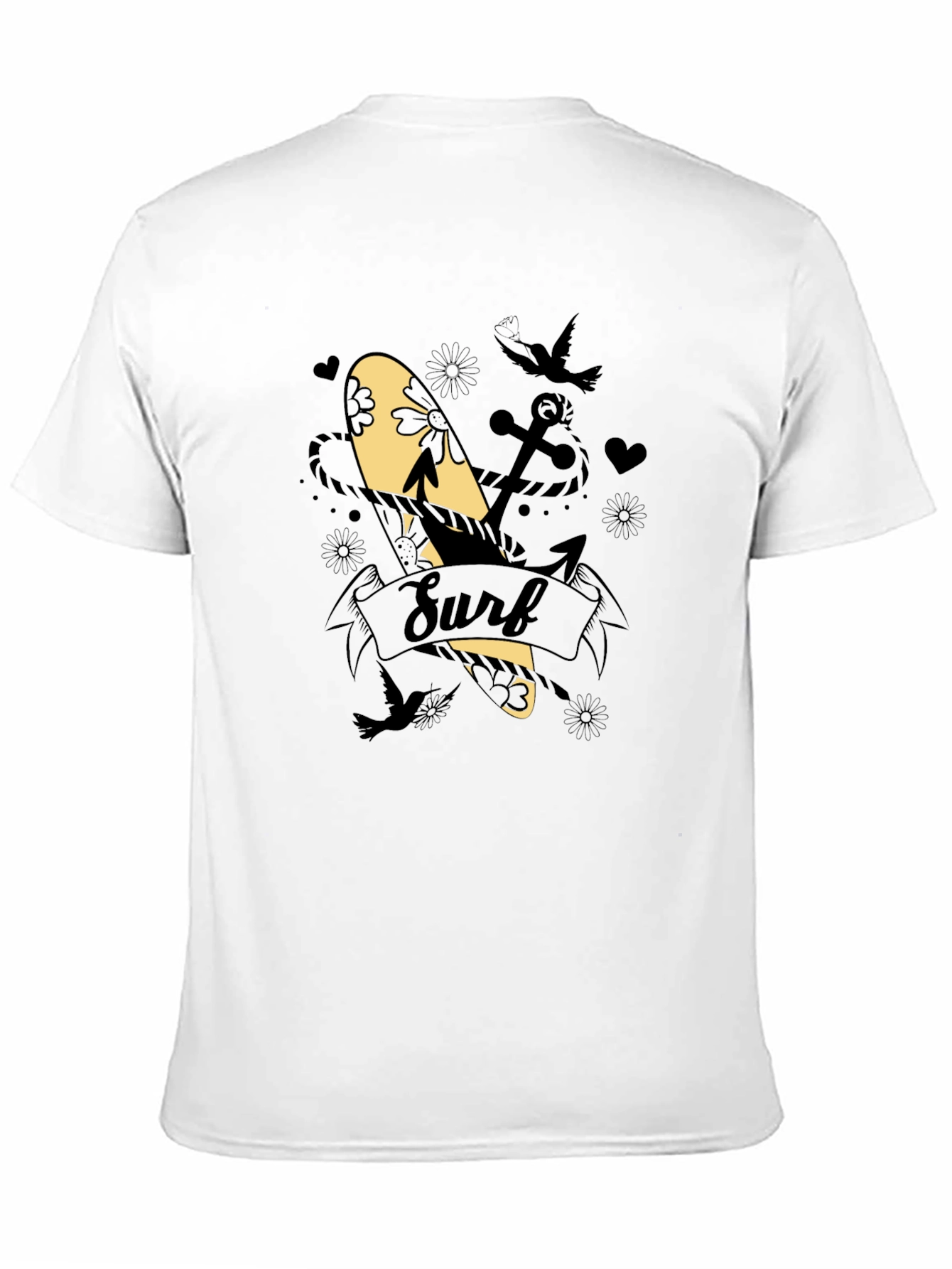 Surf Graphic Tee - Black Cotton Blend