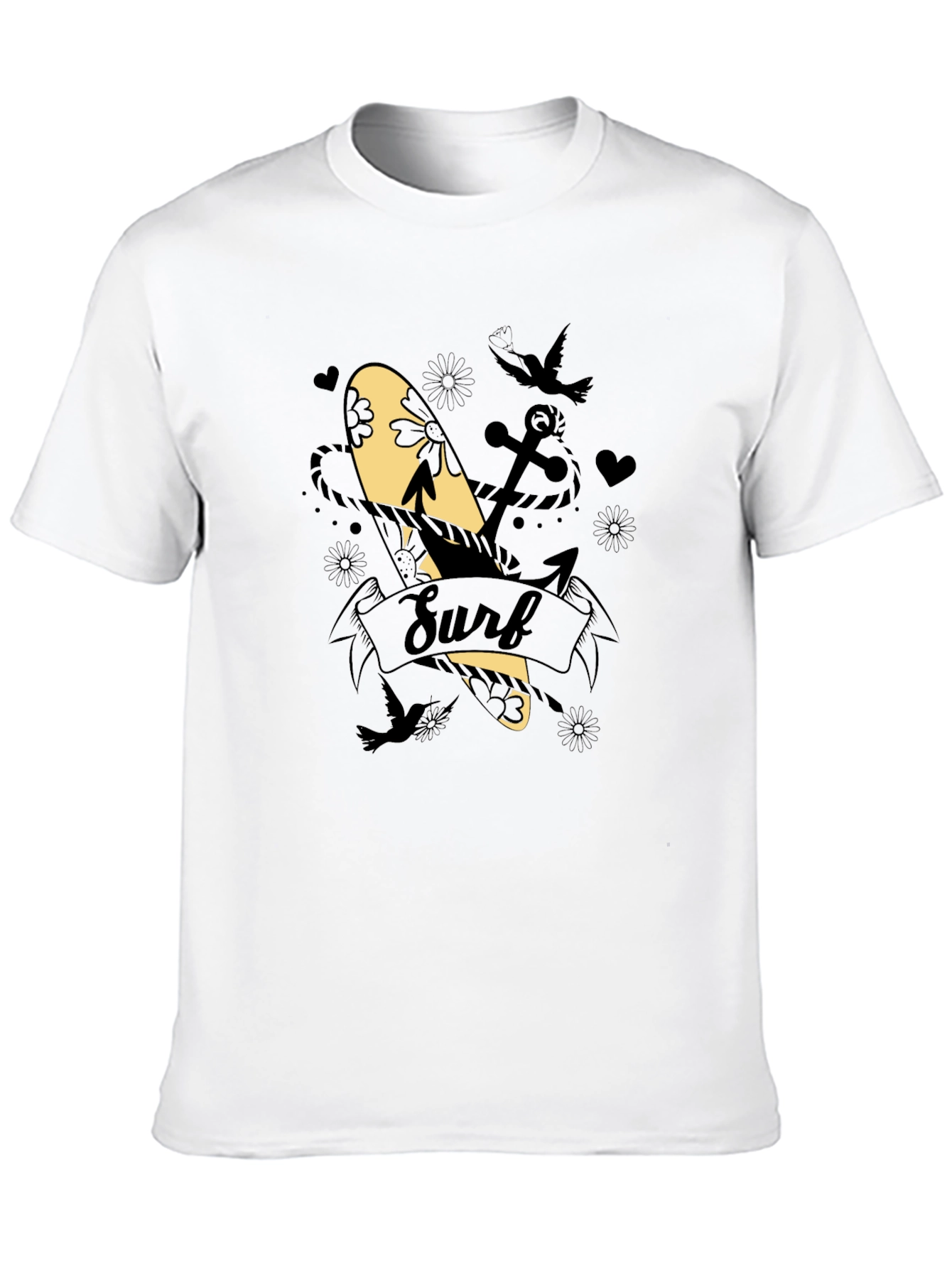 Surf Graphic Tee - Black Cotton Blend