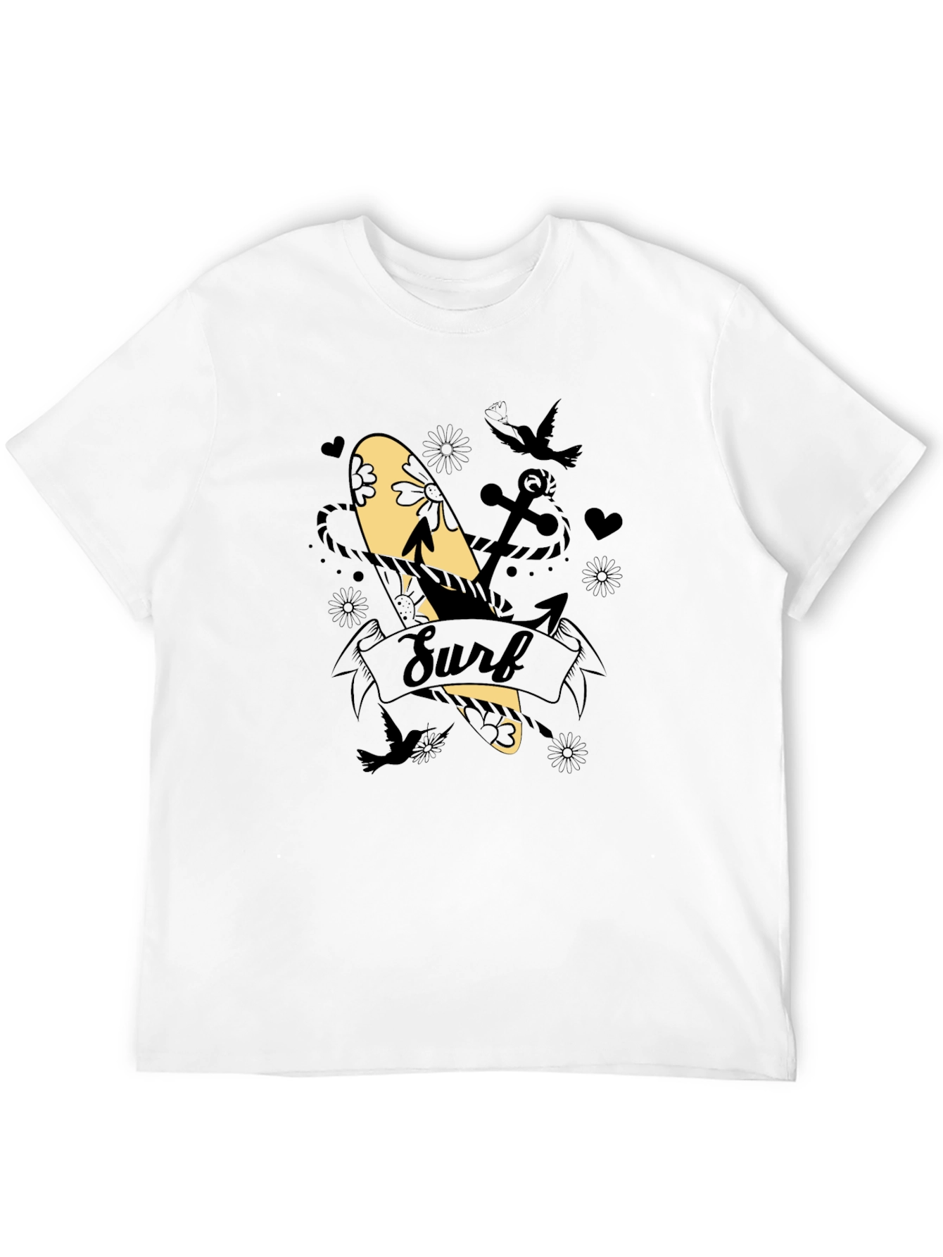 Surf Graphic Tee - Black Cotton Blend