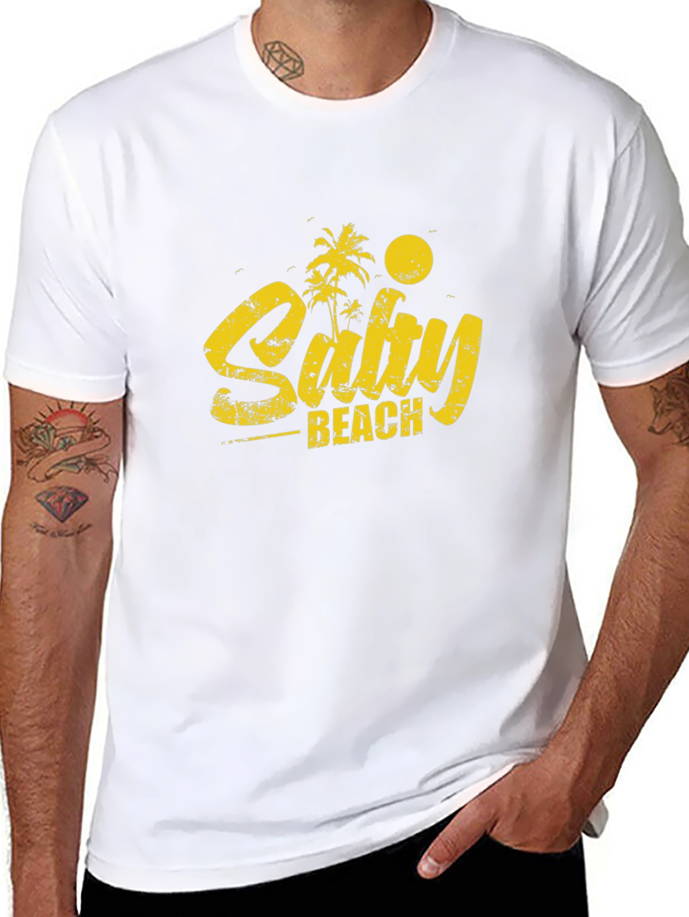 Salty Beach Graphic Tee - Black