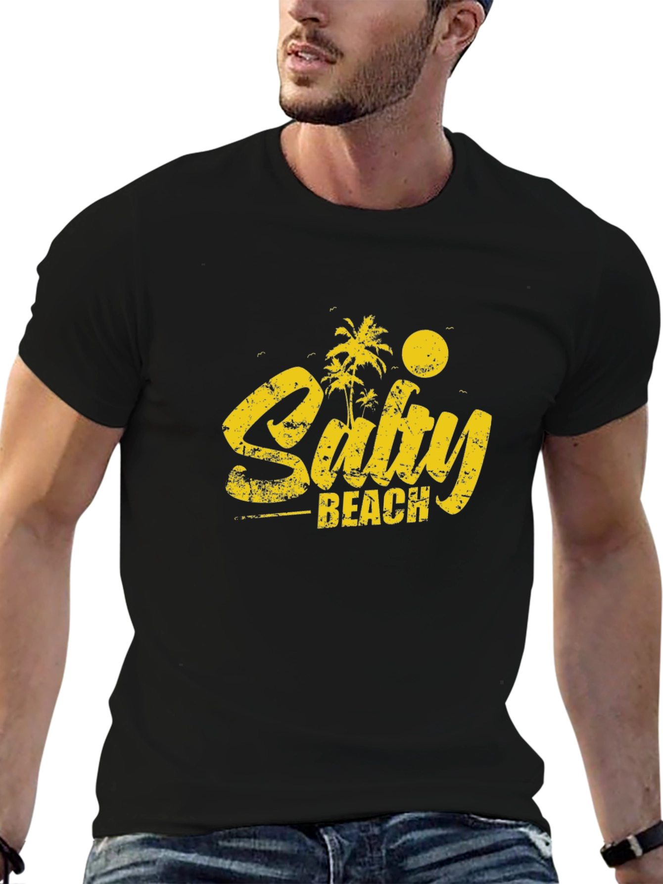 Salty Beach Graphic Tee - Black
