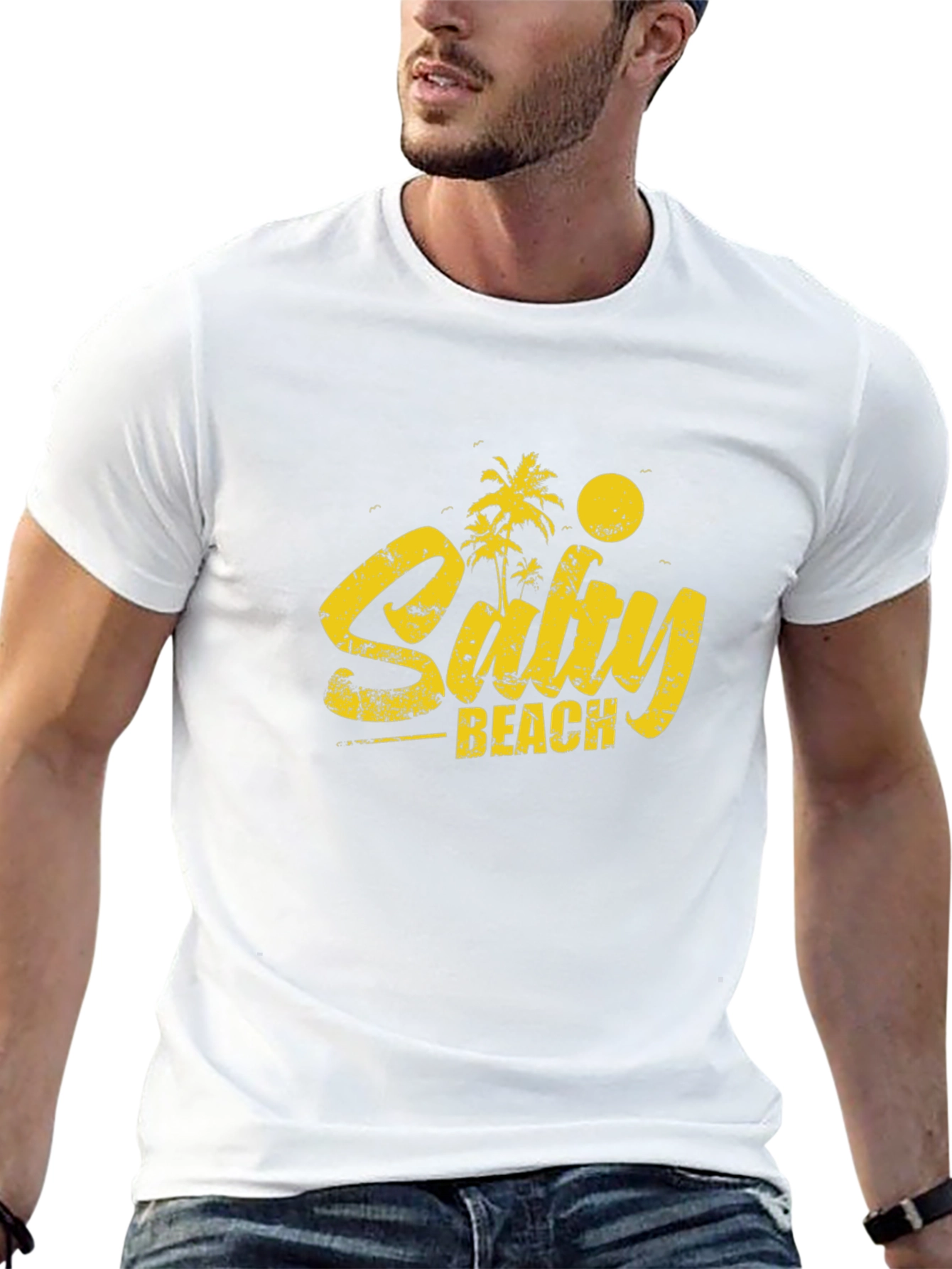 Salty Beach Graphic Tee - Black