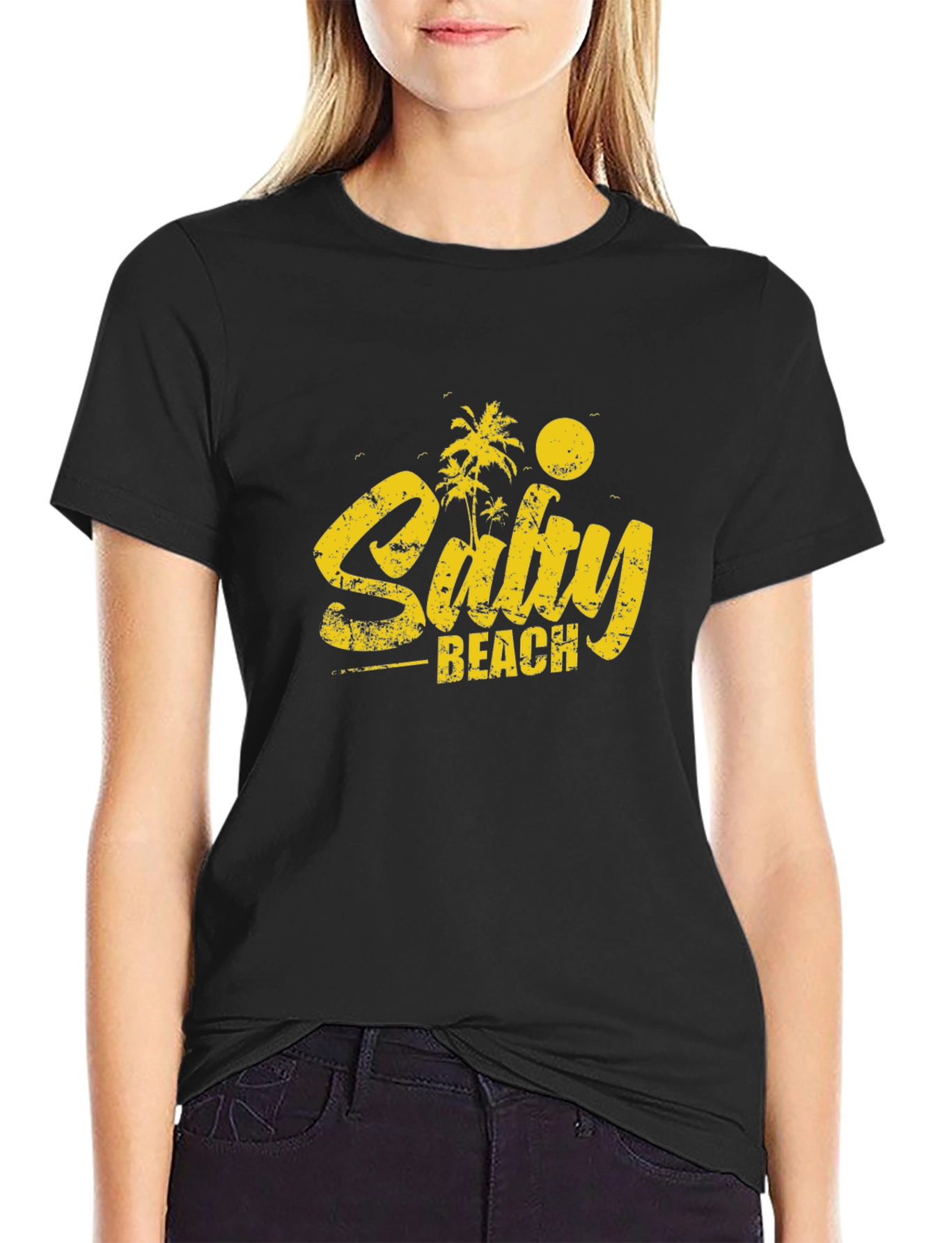 Salty Beach Graphic Tee - Black