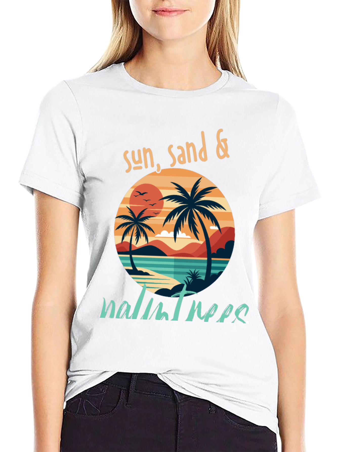 Sun Sand & Palm Trees Graphic T-Shirt