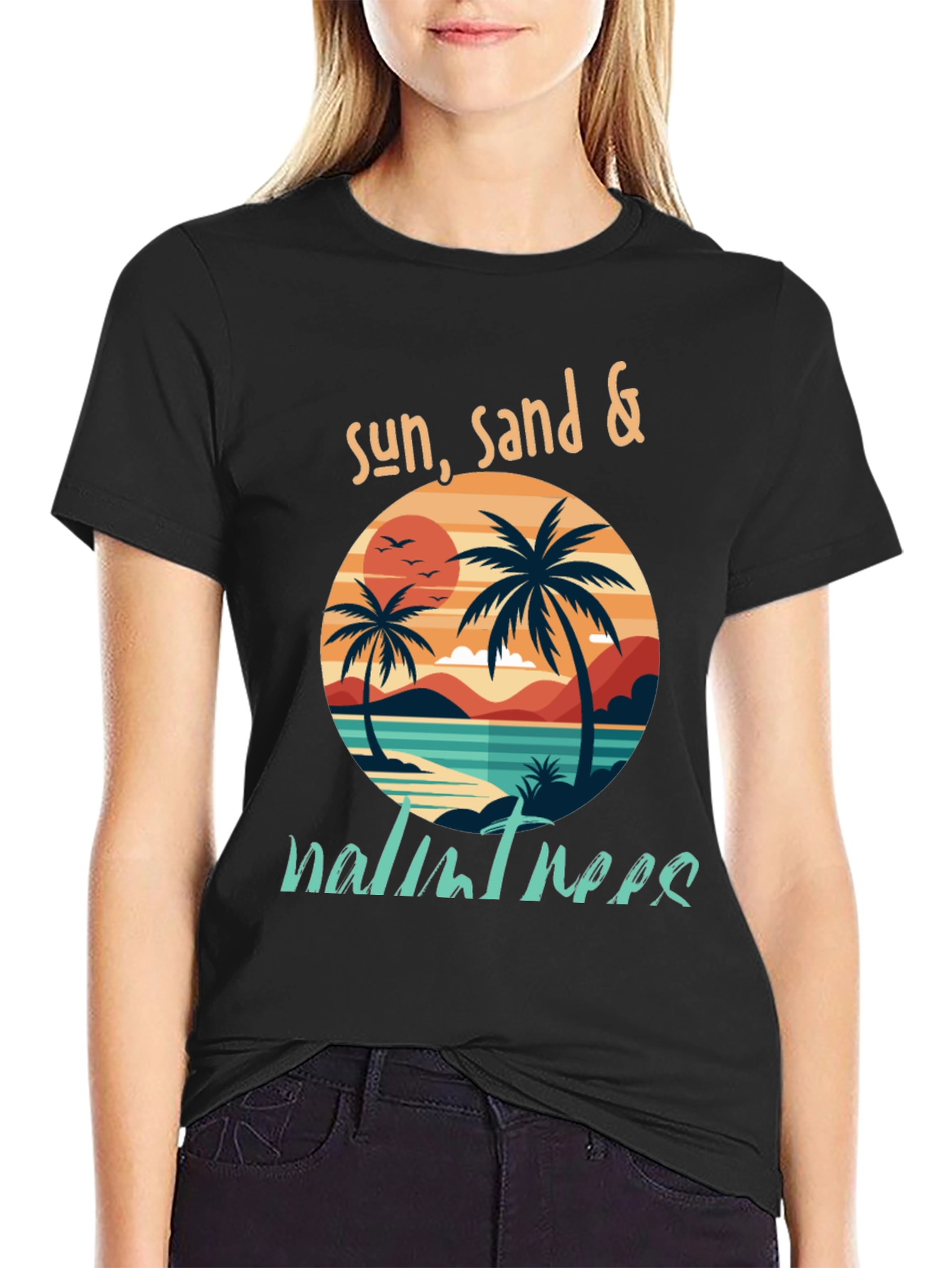 Sun Sand & Palm Trees Graphic T-Shirt