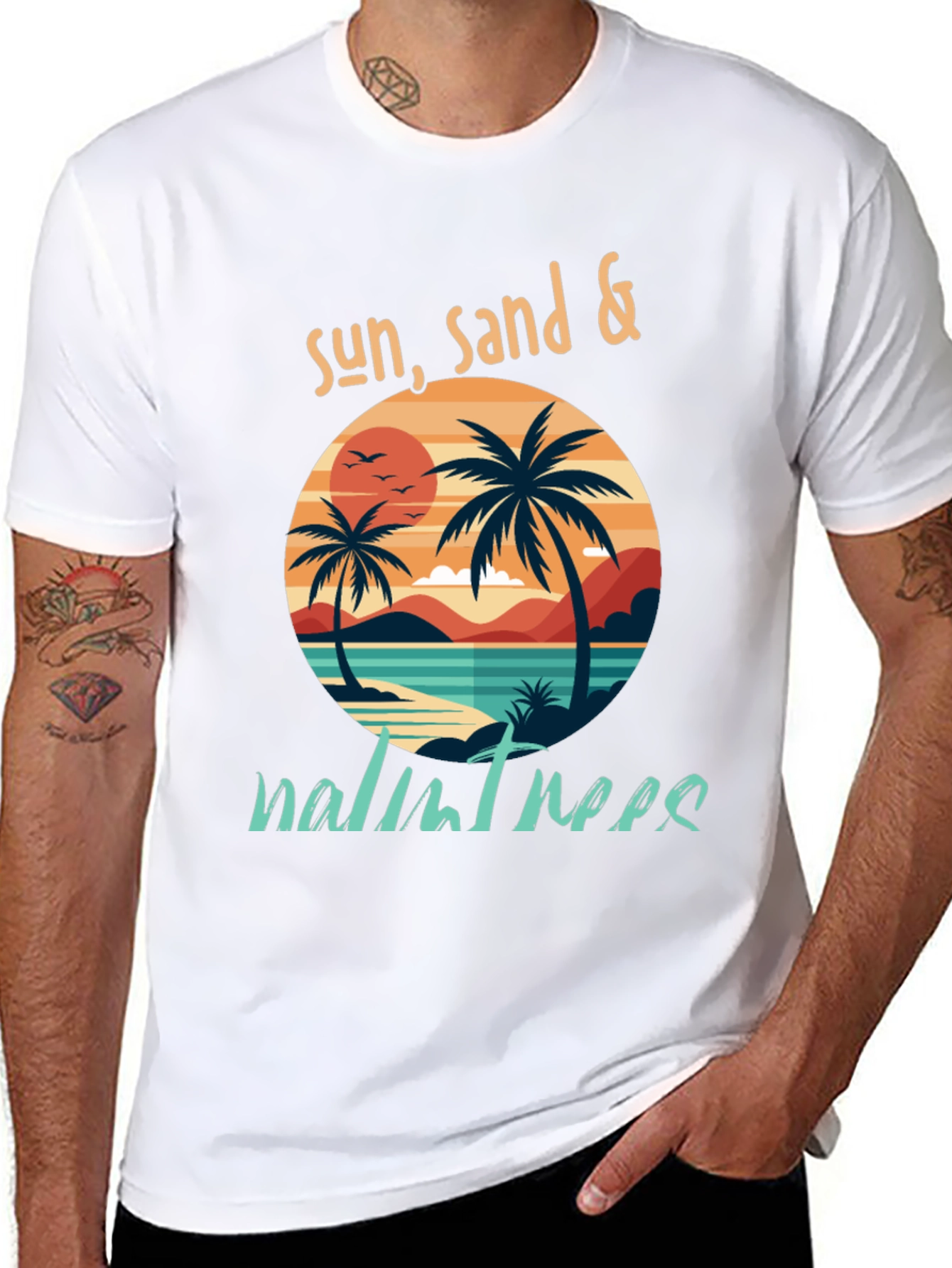 Sun Sand & Palm Trees Graphic T-Shirt