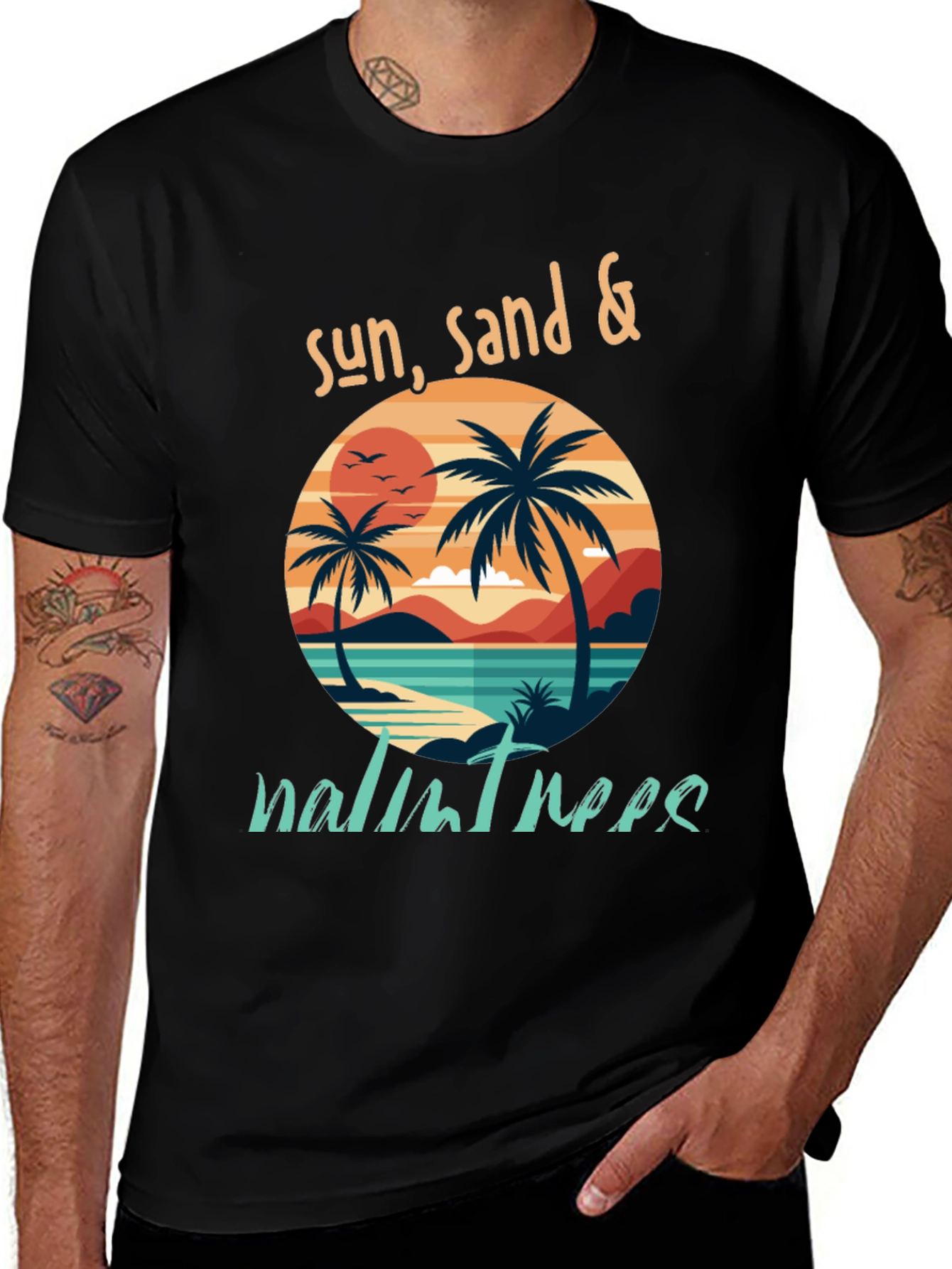 Sun Sand & Palm Trees Graphic T-Shirt
