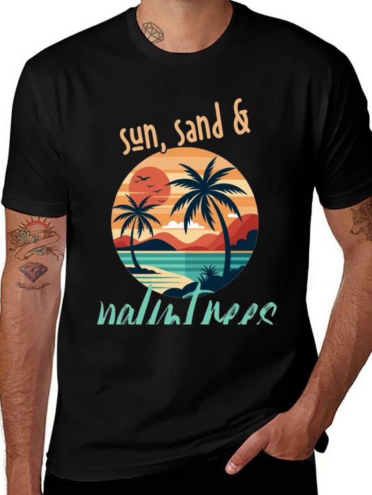 Sun Sand & Palm Trees Graphic T-Shirt
