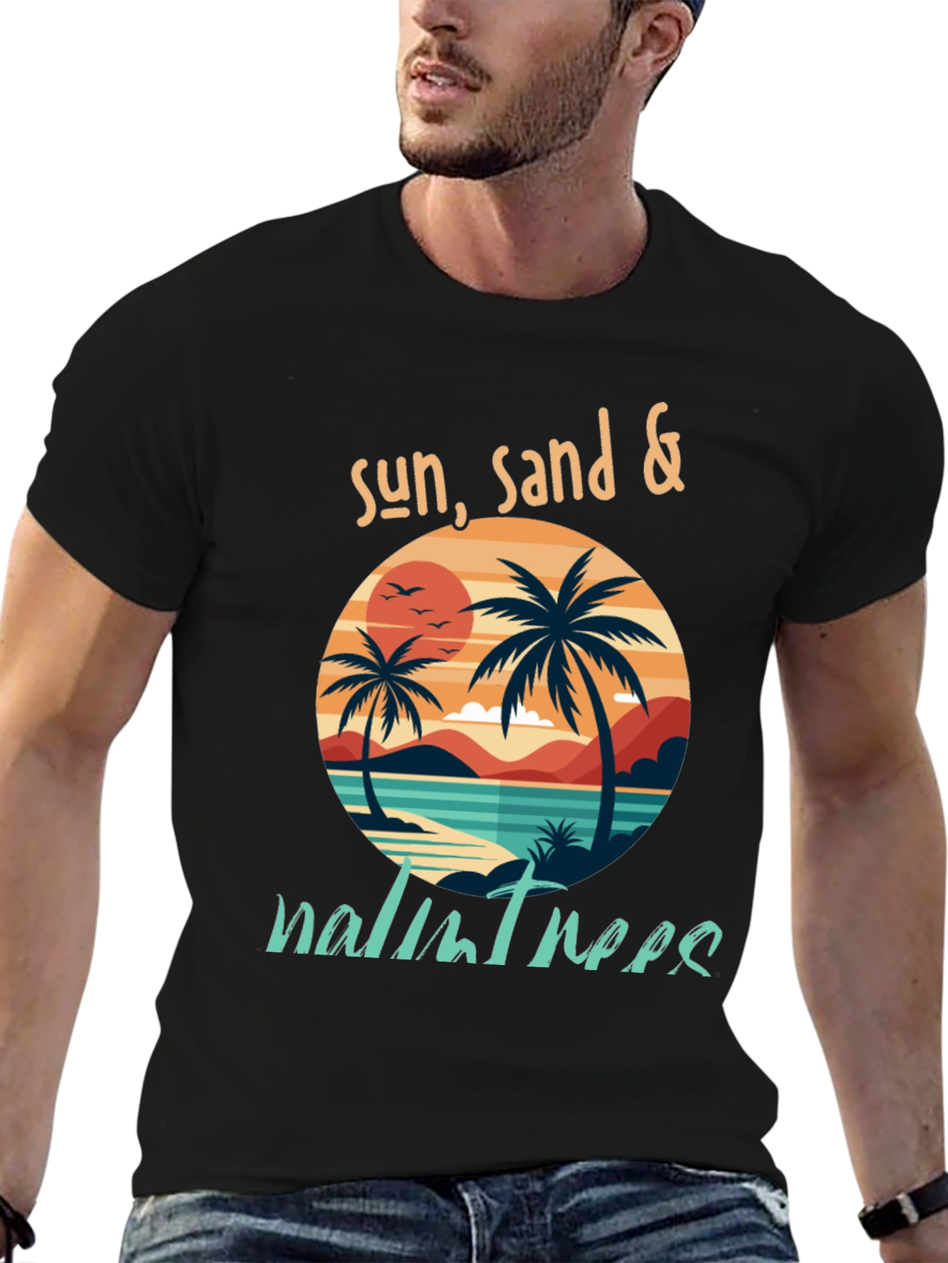 Sun Sand & Palm Trees Graphic T-Shirt