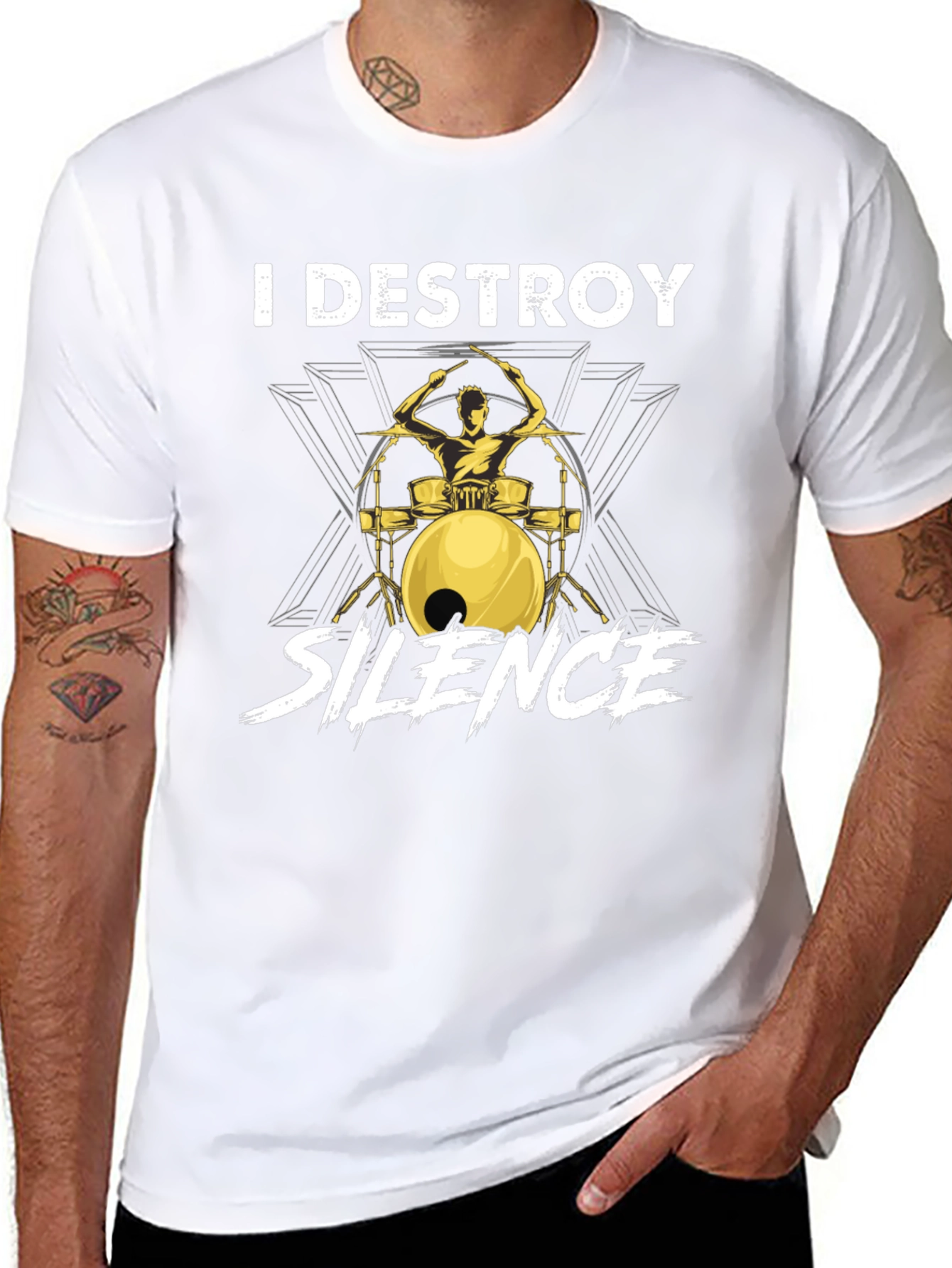 I Destroy Silence Drummer Graphic Tee