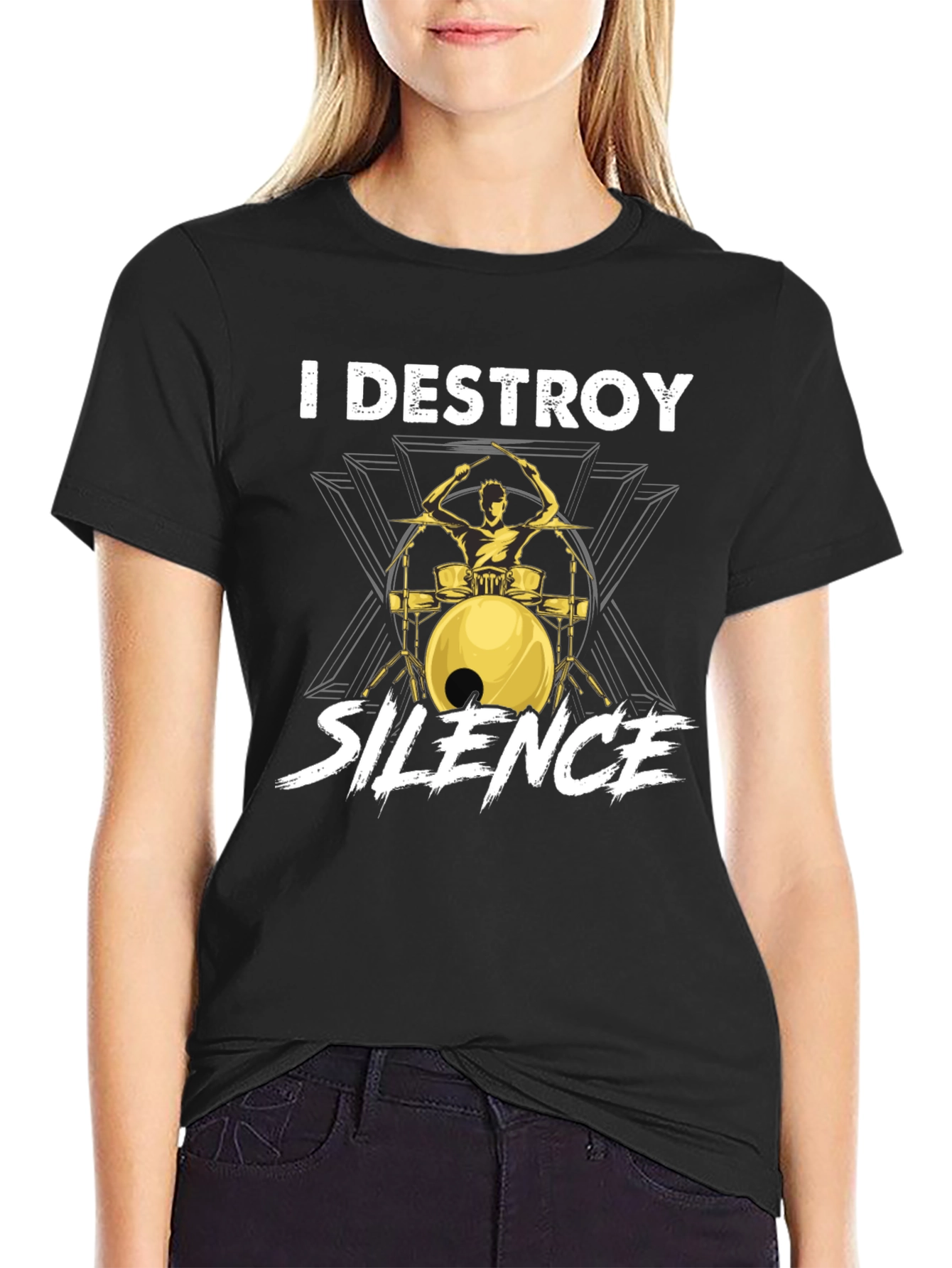 I Destroy Silence Drummer Graphic Tee