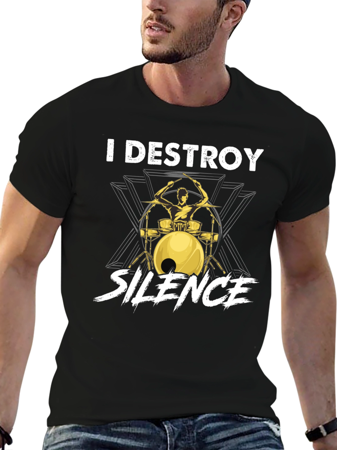 I Destroy Silence Drummer Graphic Tee