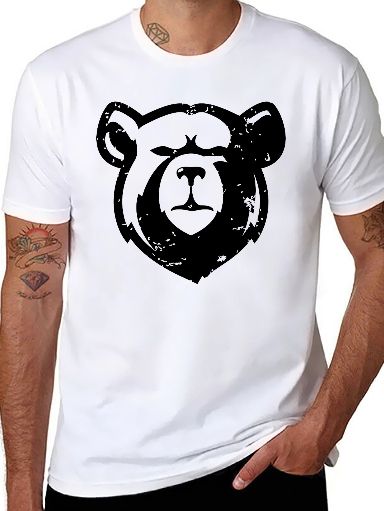 Black Bear Graphic Tee - Mens Crew Neck