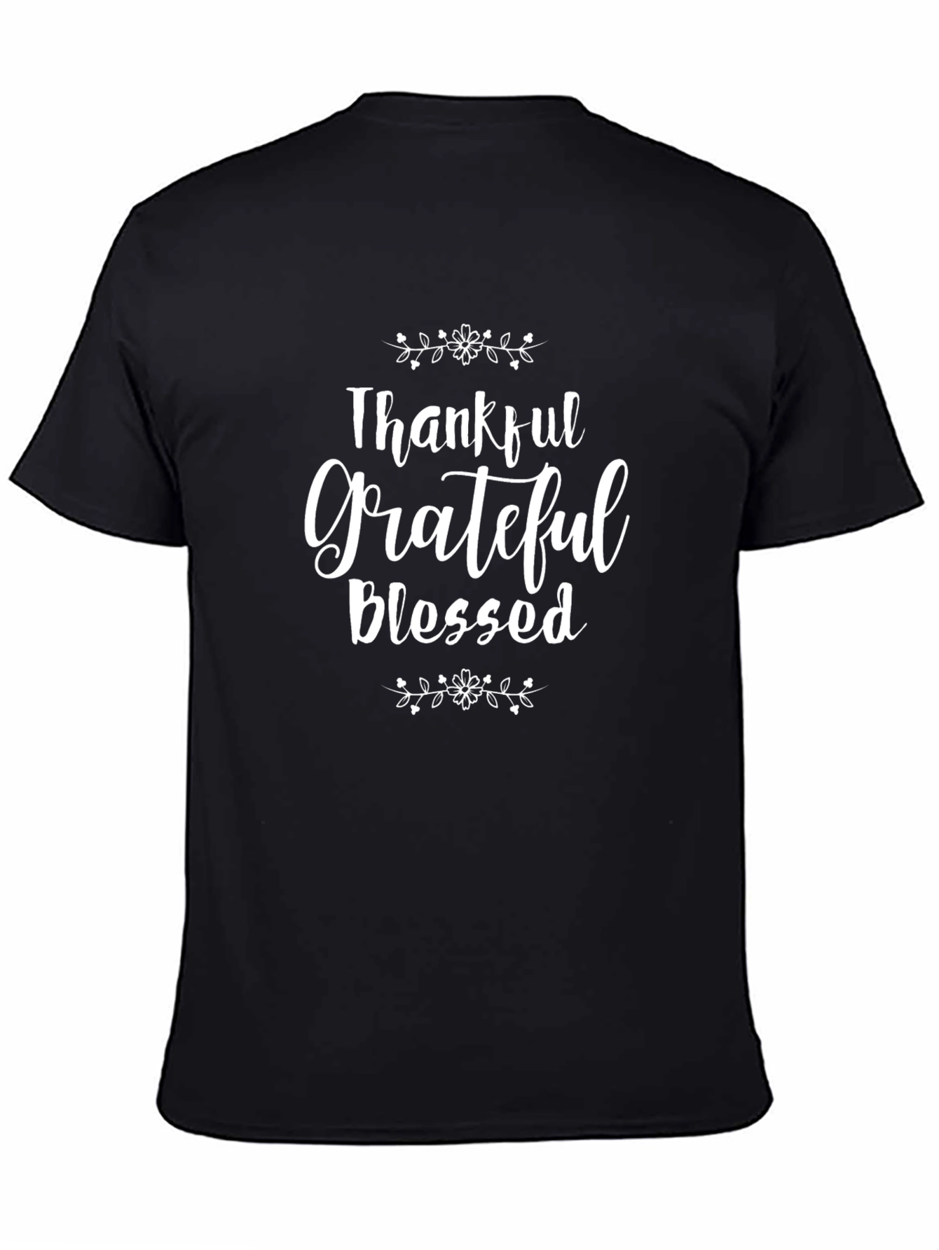 Thankful Grateful Blessed Black T-Shirt
