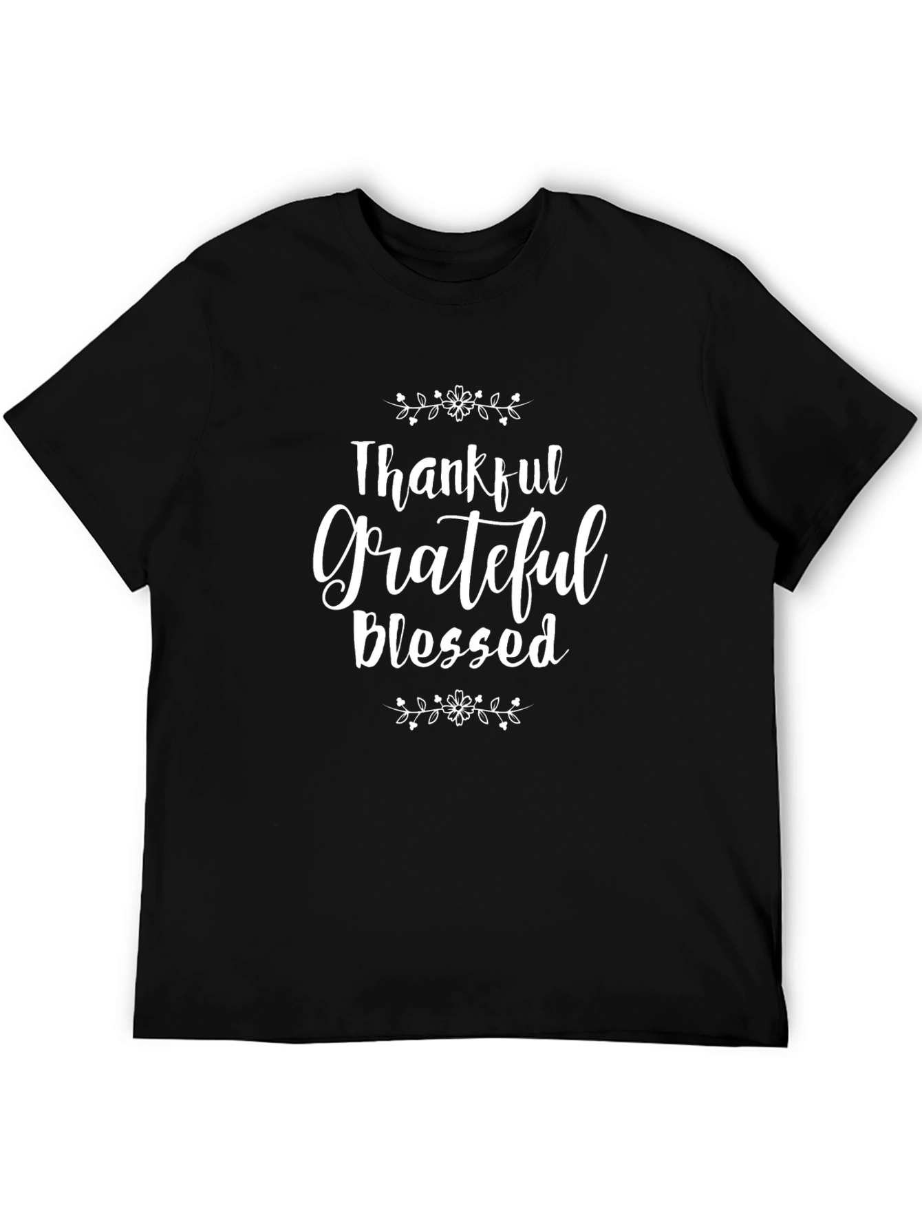 Thankful Grateful Blessed Black T-Shirt