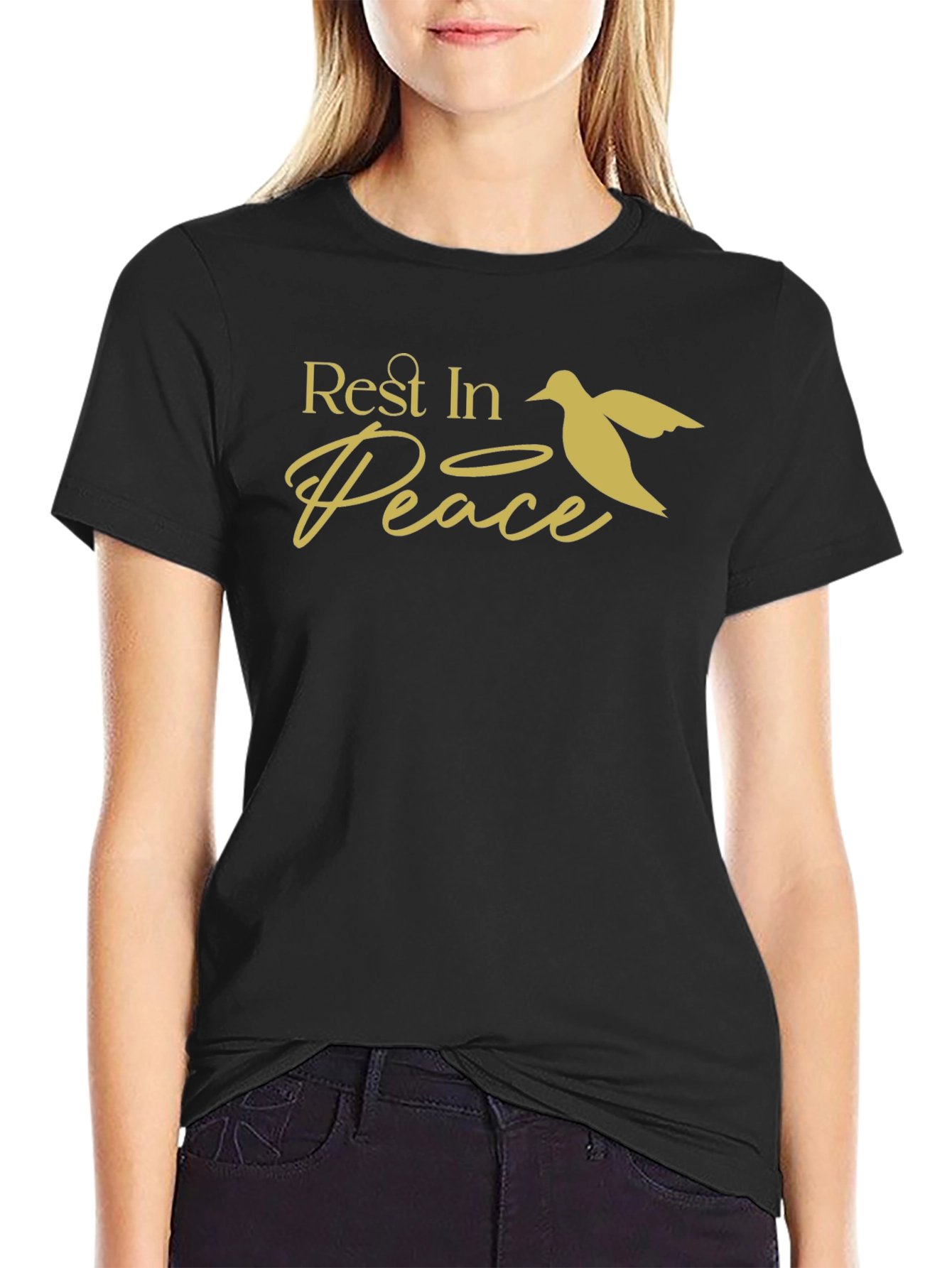Rest in Peace Dove Graphic T-Shirt - Black