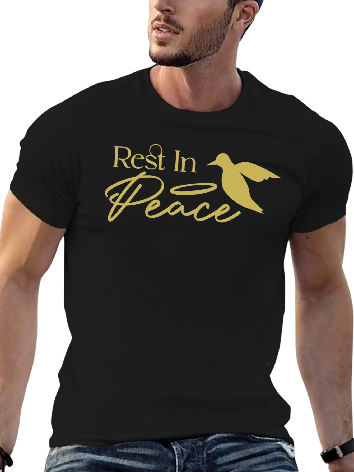 Rest in Peace Dove Graphic T-Shirt - Black