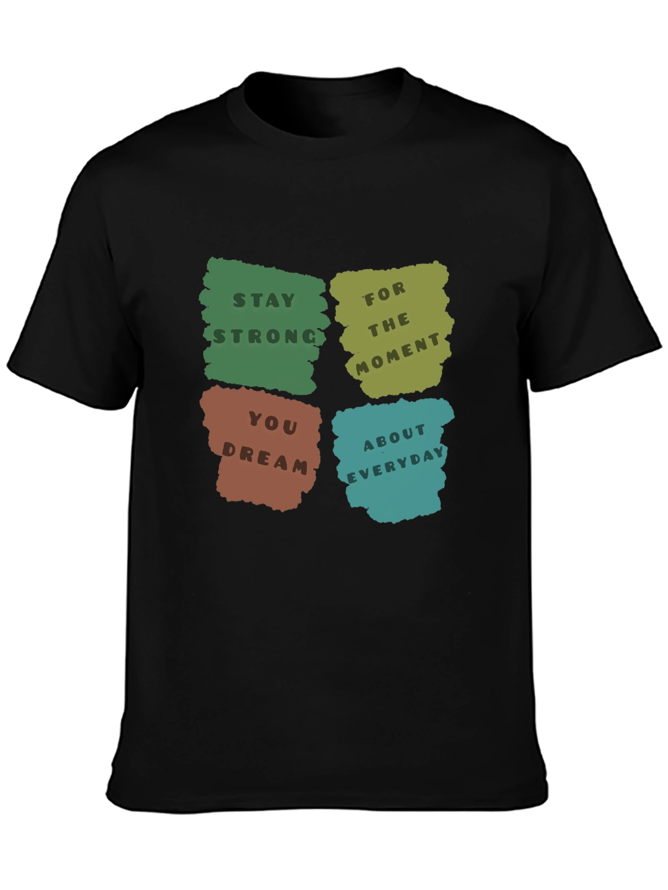 Motivational Graphic Print Black T-Shirt