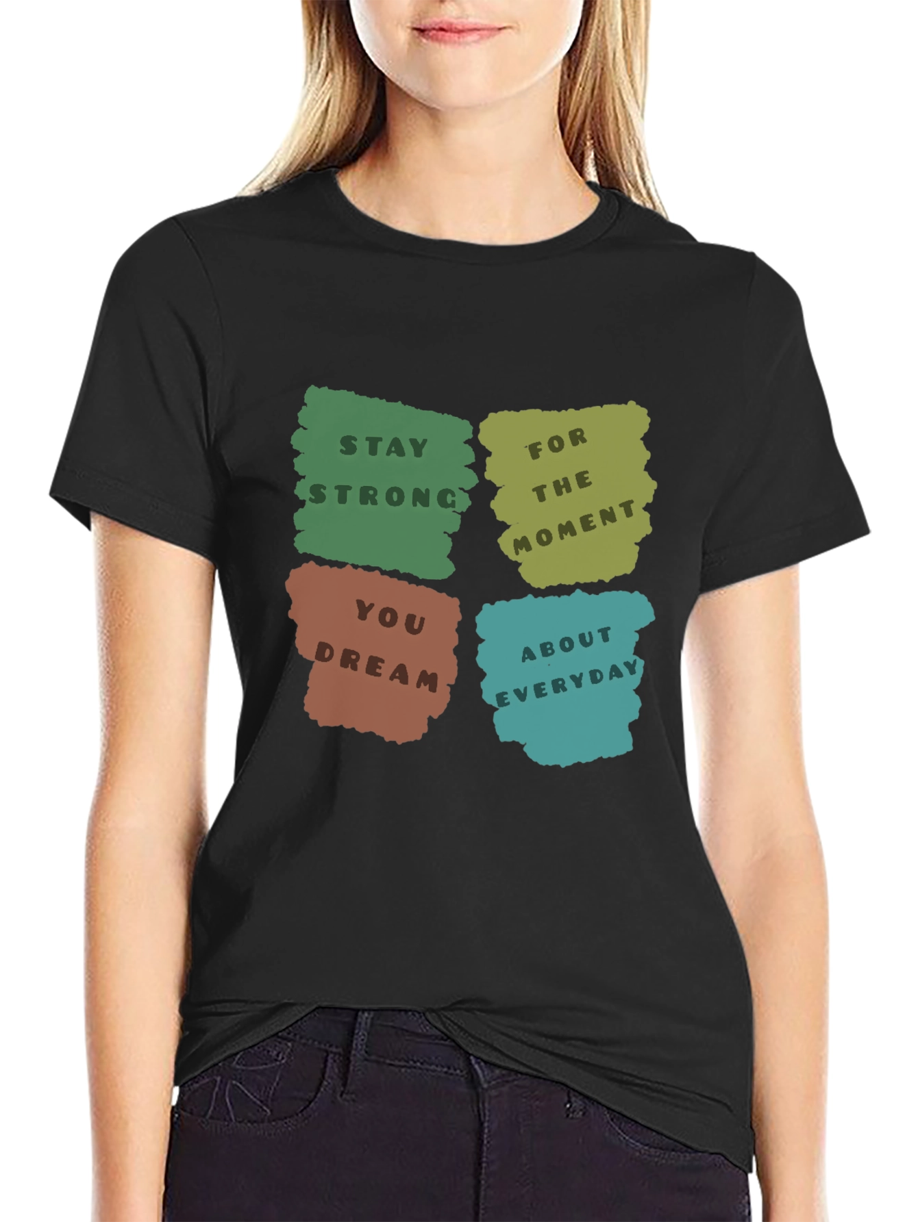Motivational Graphic Print Black T-Shirt