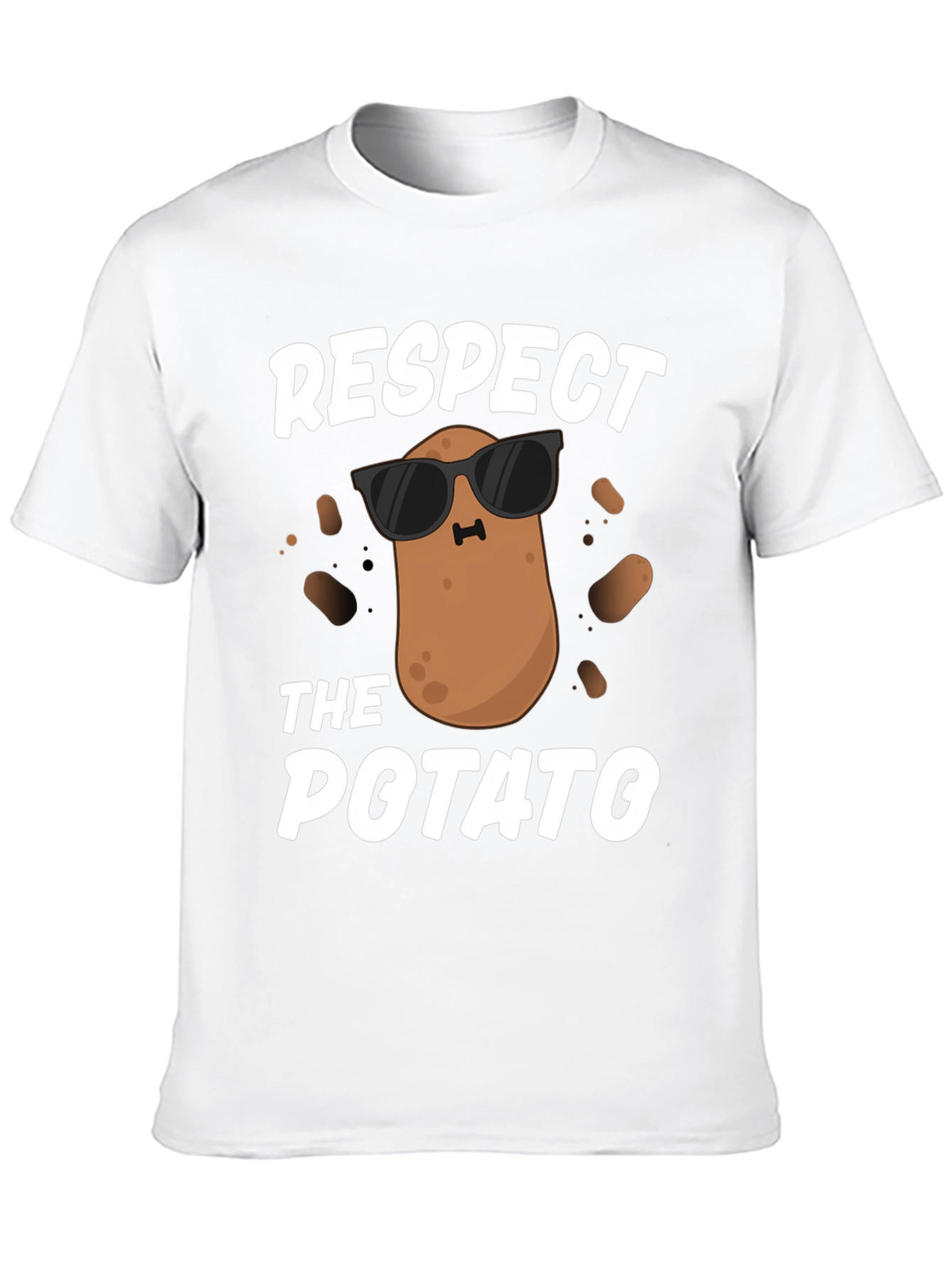 Respect the Potato T-Shirt - Funny Cartoon Graphic Tee