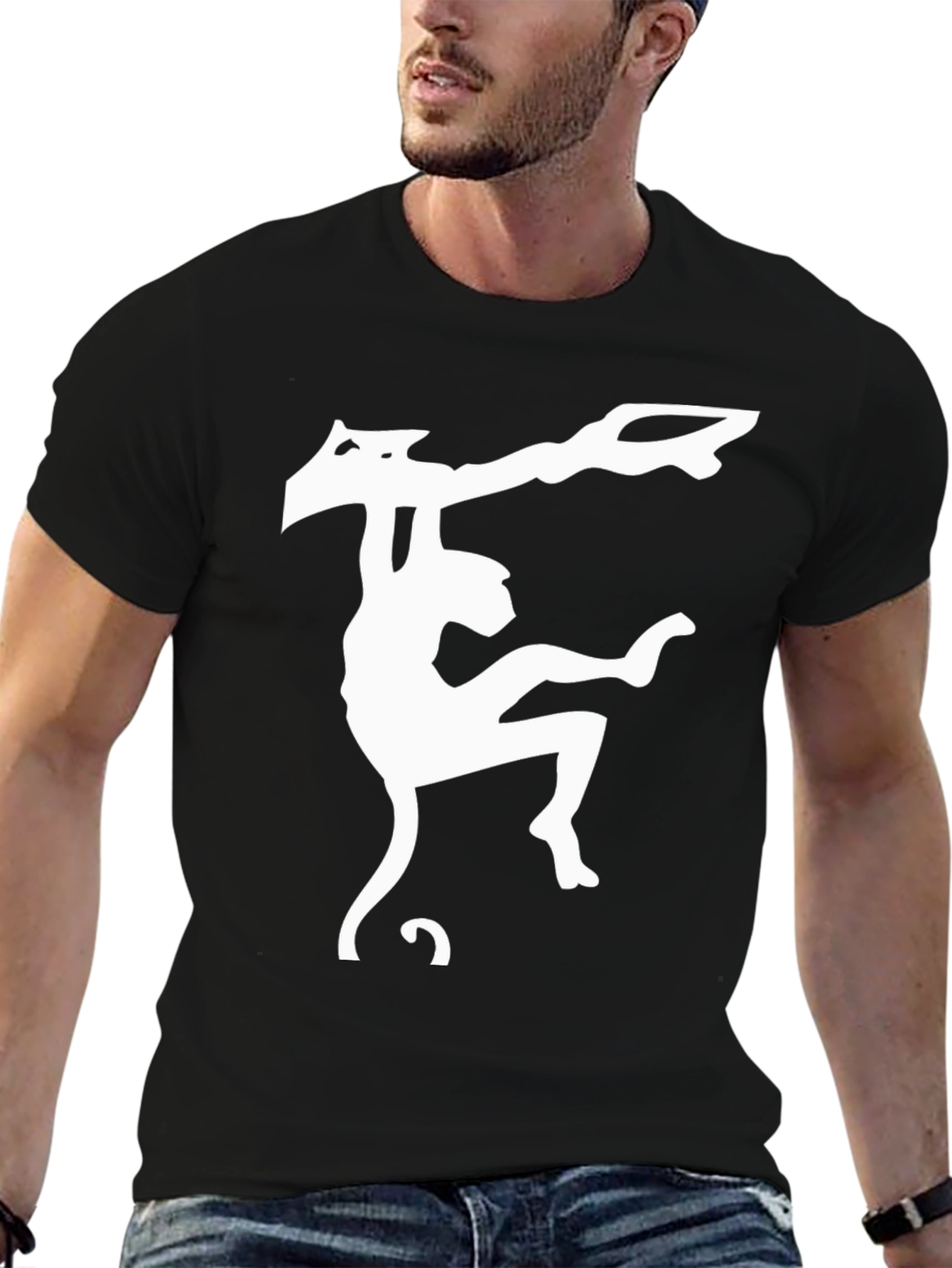 Monkey Graphic T-Shirt - Black Cotton Tee