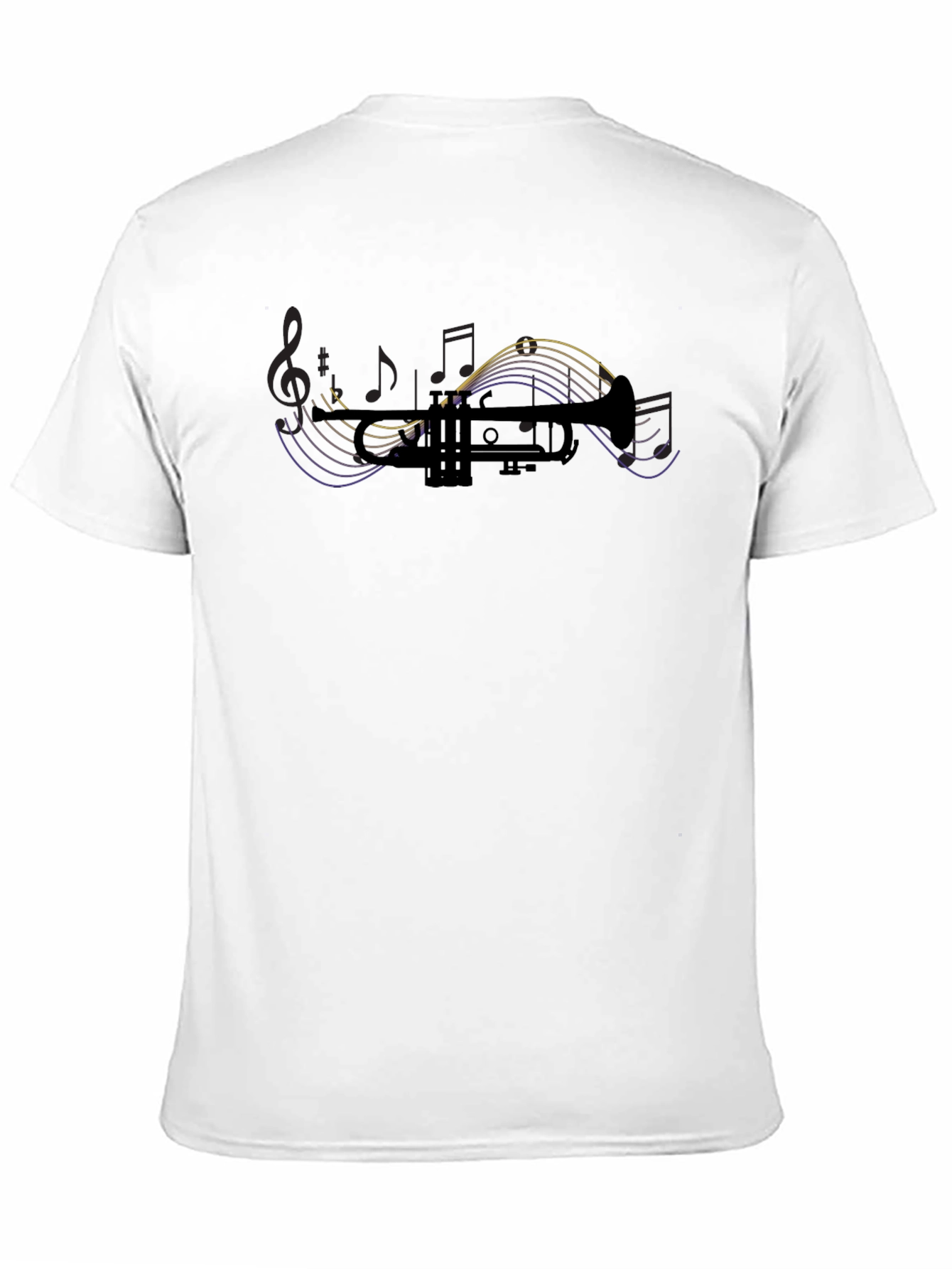 Trumpet & Music Notes Graphic T-Shirt