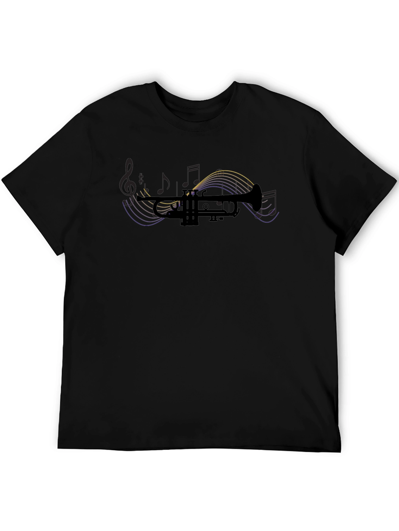 Trumpet & Music Notes Graphic T-Shirt