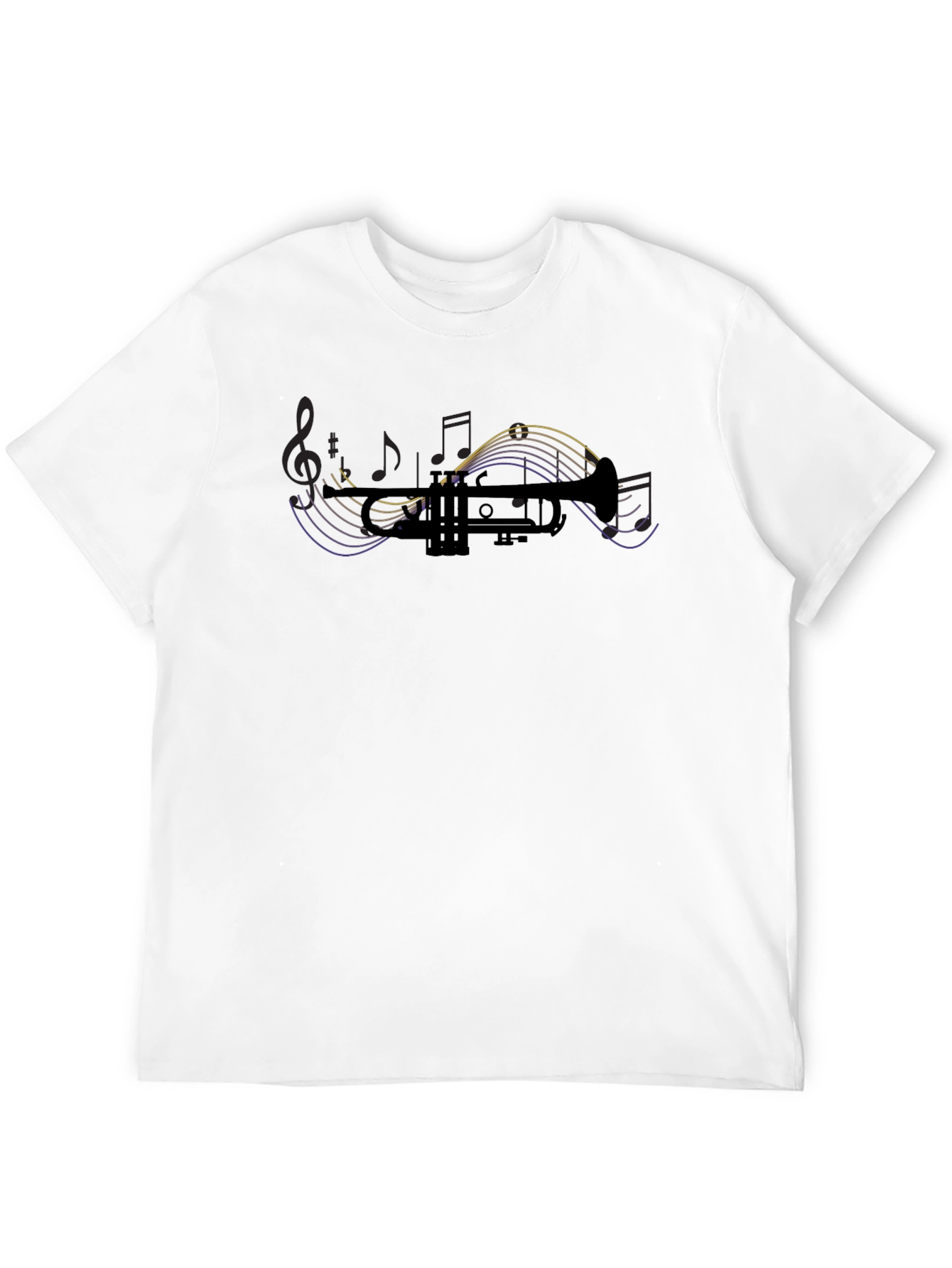 Trumpet & Music Notes Graphic T-Shirt