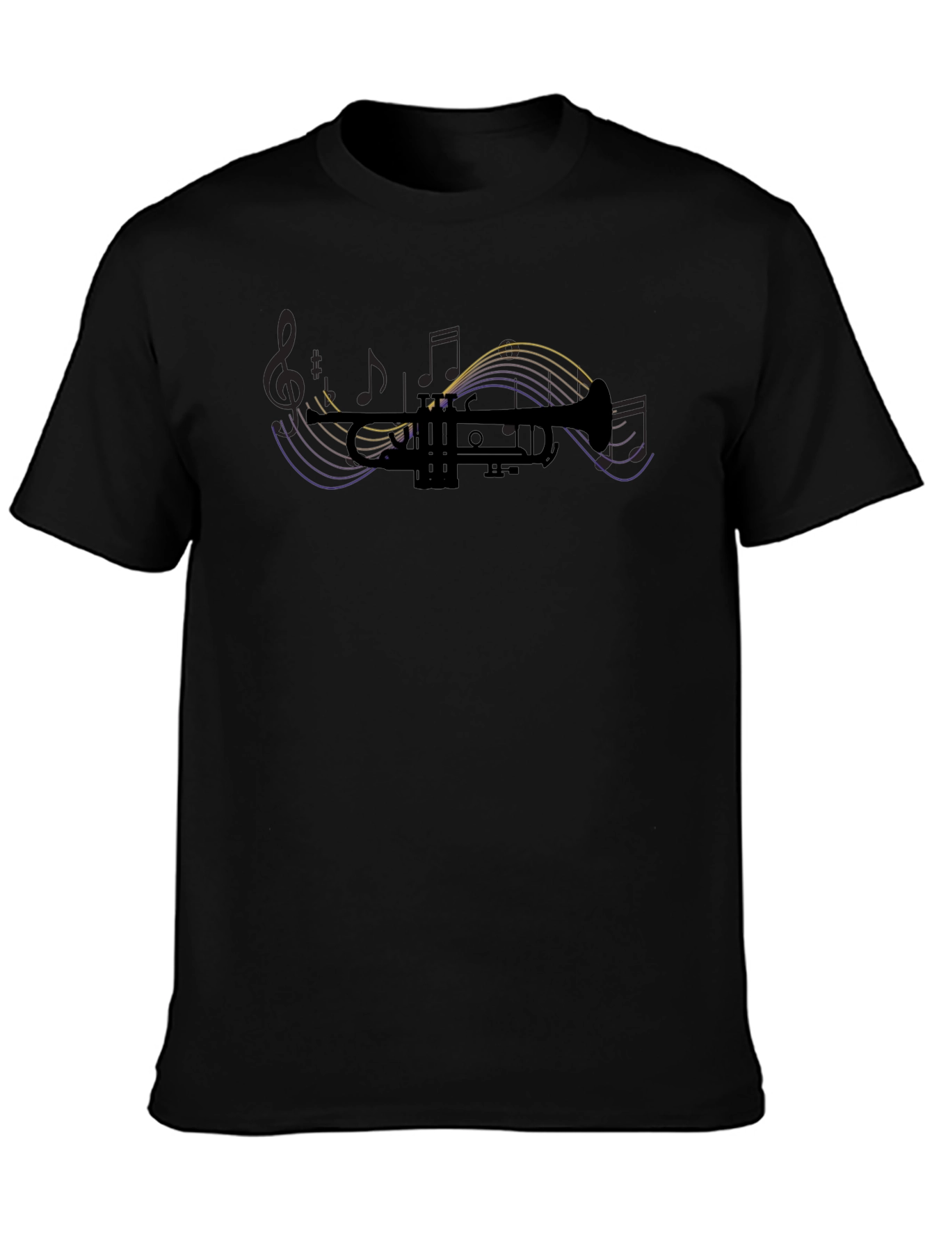 Trumpet & Music Notes Graphic T-Shirt