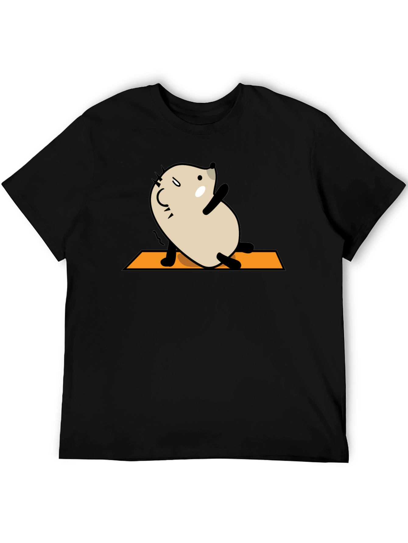 Yoga Mouse Graphic Tee - Black Cotton Blend