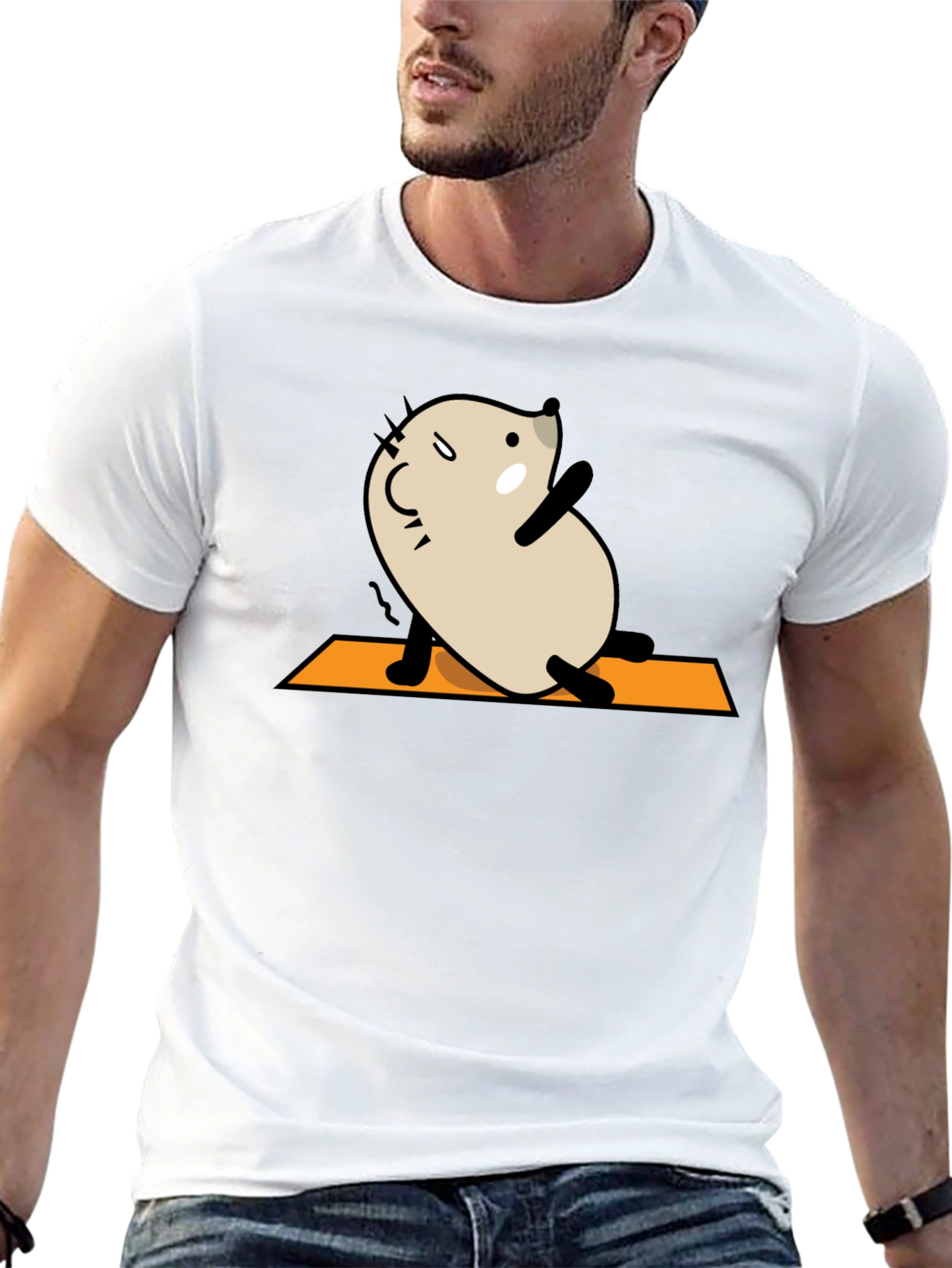 Yoga Mouse Graphic Tee - Black Cotton Blend