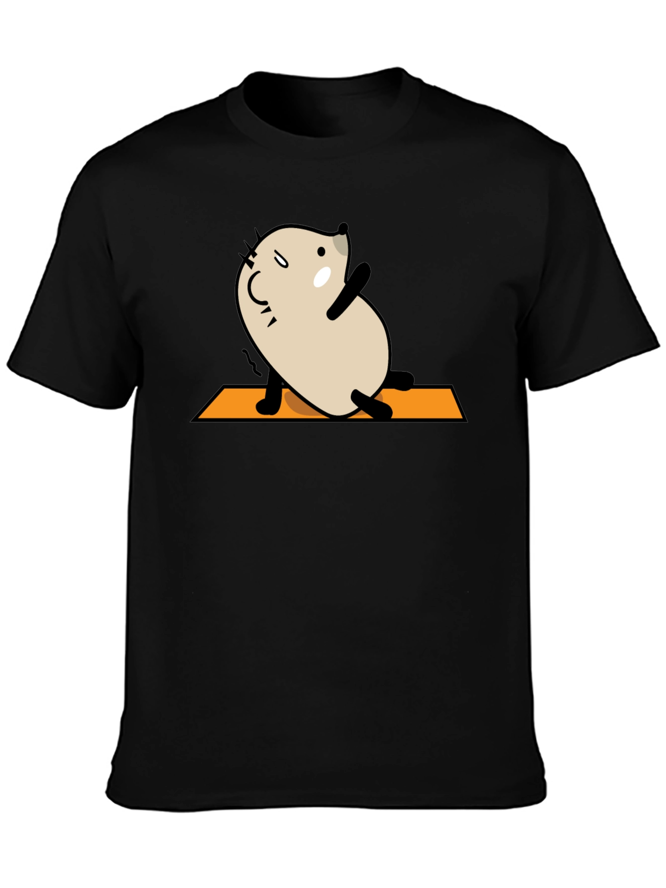 Yoga Mouse Graphic Tee - Black Cotton Blend