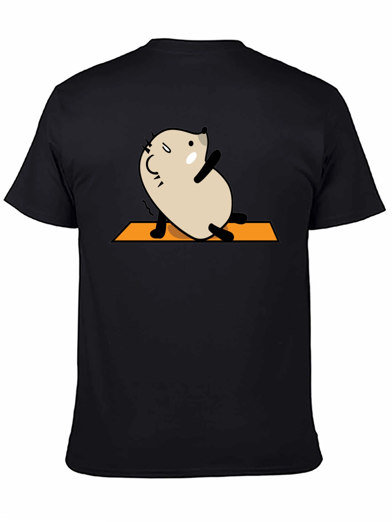 Yoga Mouse Graphic Tee - Black Cotton Blend