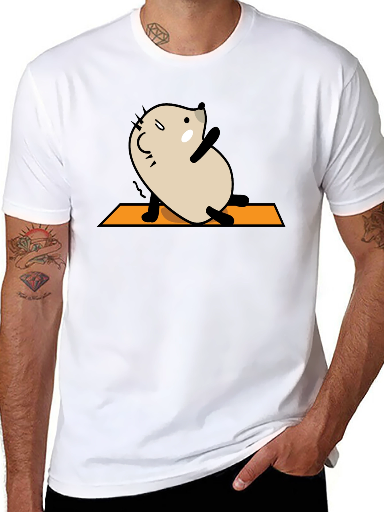 Yoga Mouse Graphic Tee - Black Cotton Blend