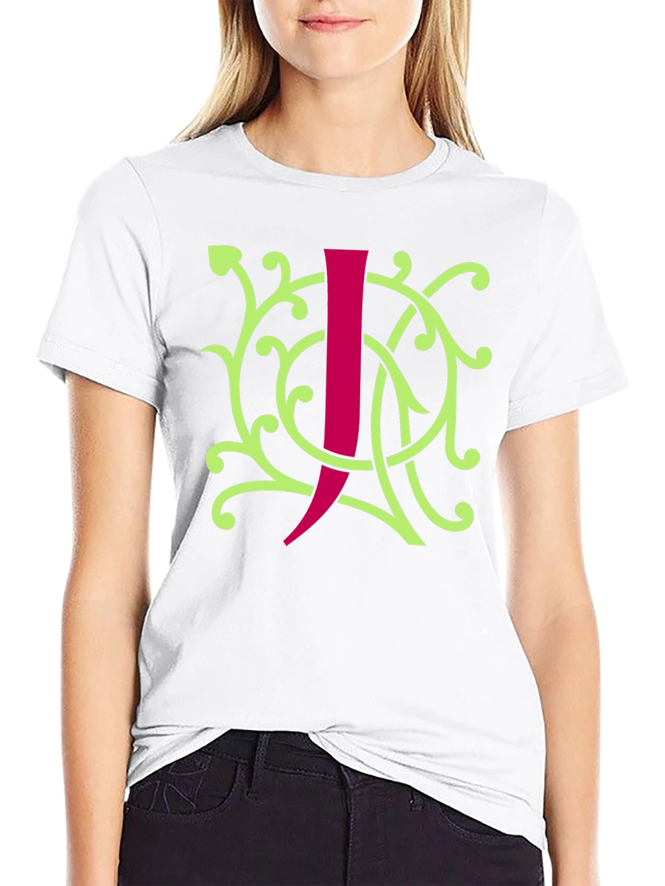 Initial J Black Graphic Tee