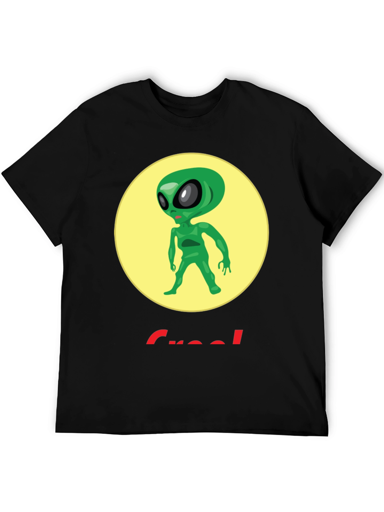 Alien Graphic T-Shirt - Crew Neck - Black