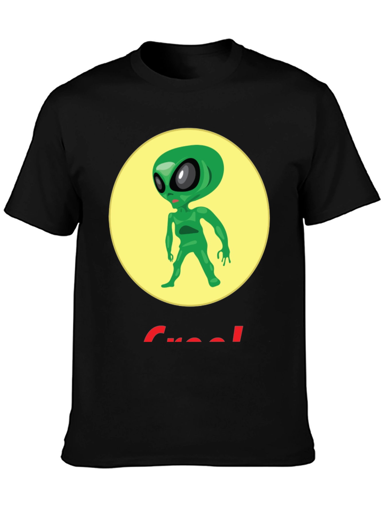 Alien Graphic T-Shirt - Crew Neck - Black