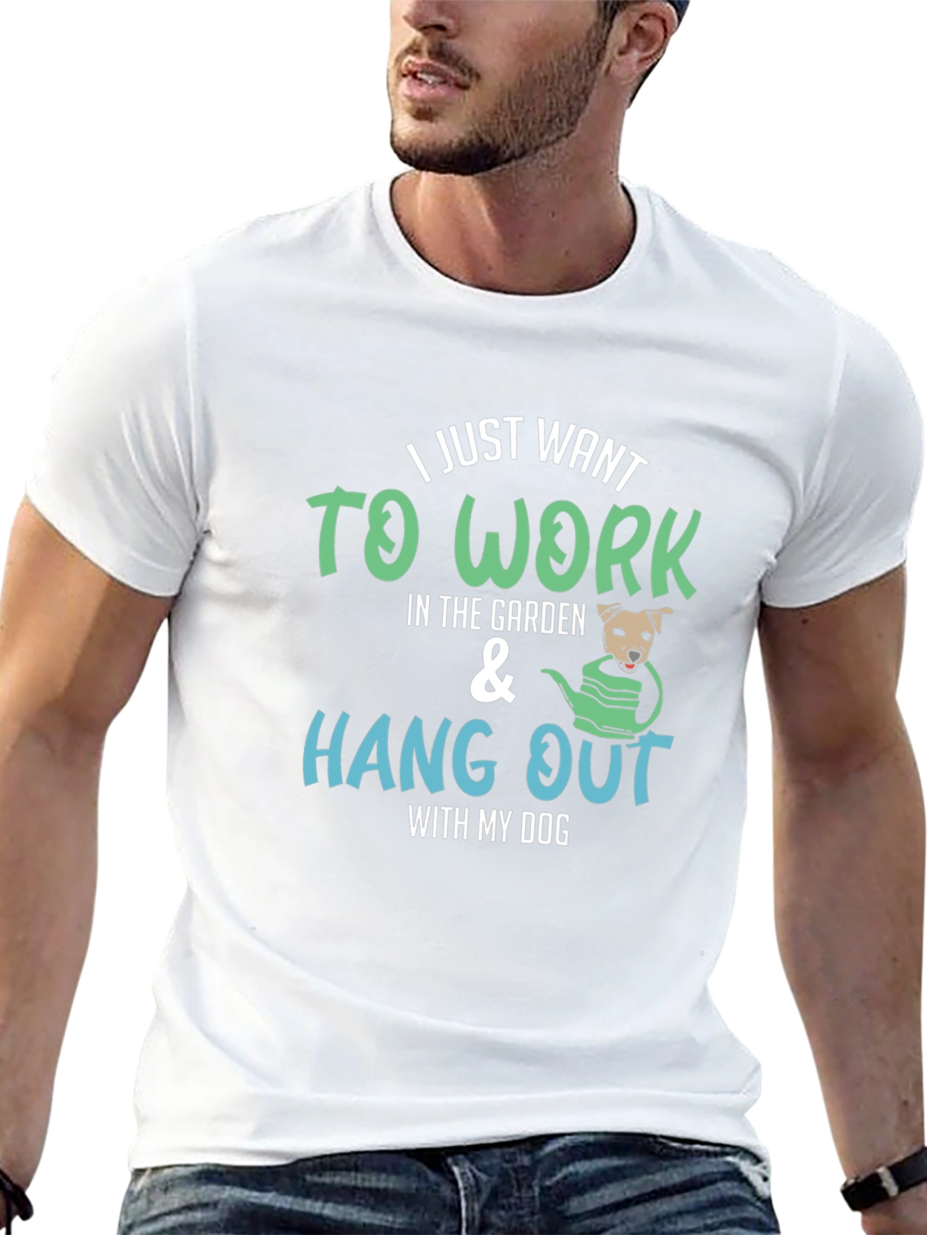 Gardening Dog T-Shirt - Work in the Garden