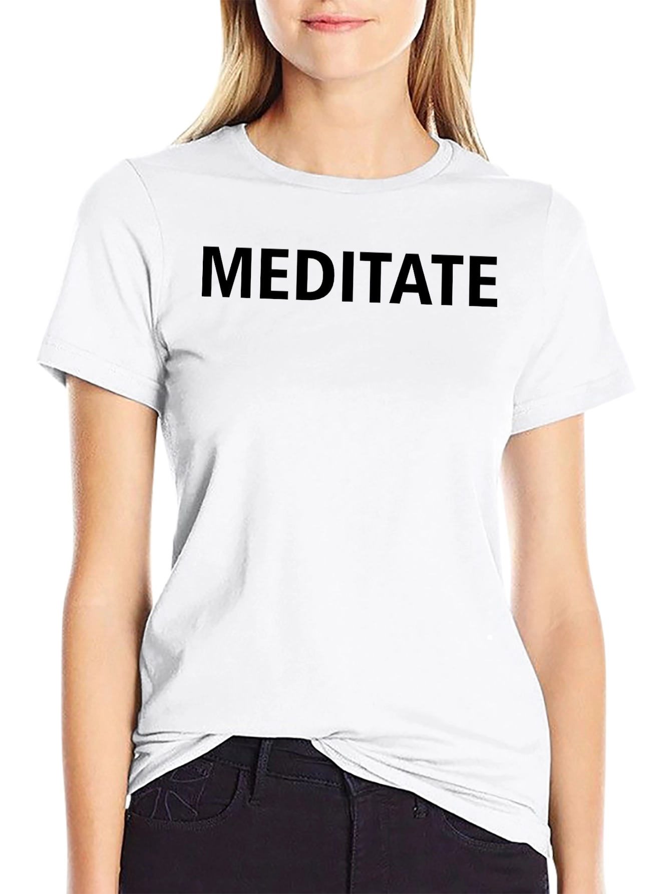 Meditate Black T-Shirt - Casual Comfort