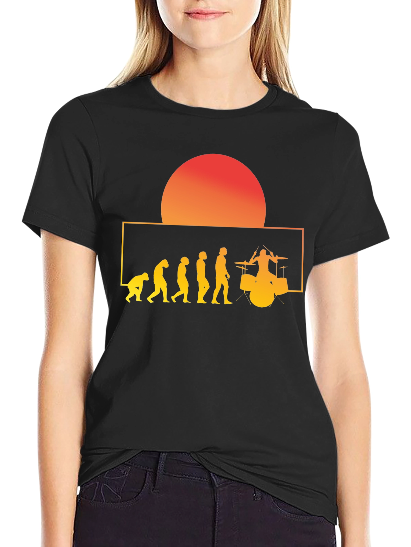 Drummer Evolution Graphic Tee - Black Cotton