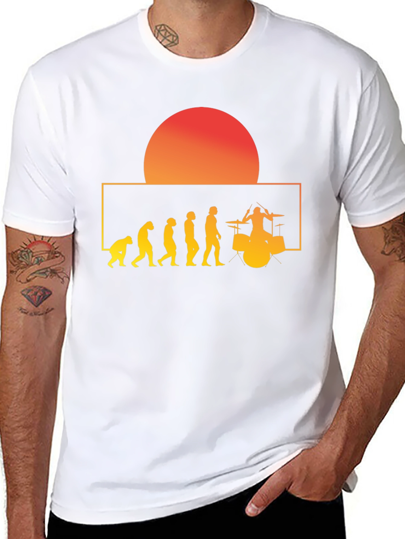 Drummer Evolution Graphic Tee - Black Cotton