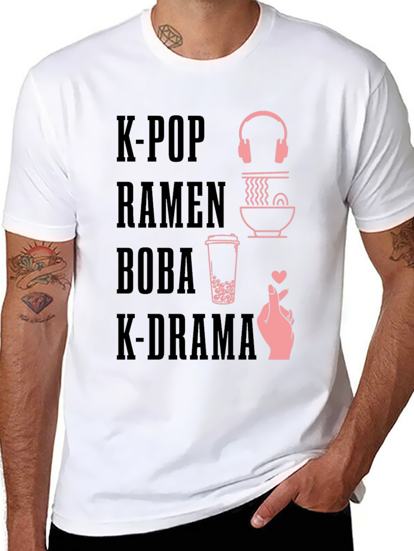 K-Pop Ramen Boba K-Drama Graphic T-Shirt