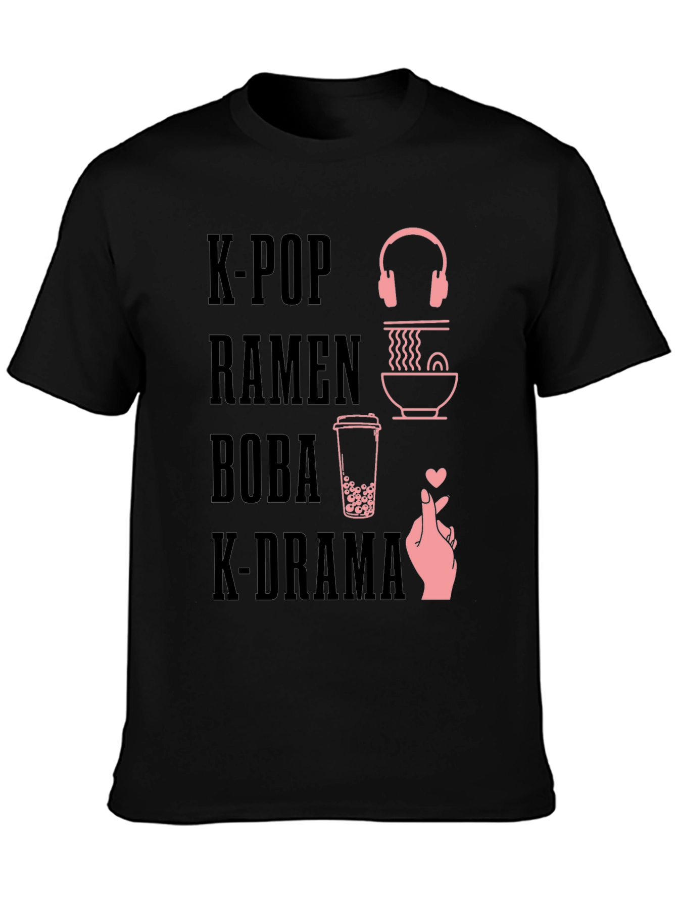 K-Pop Ramen Boba K-Drama Graphic T-Shirt