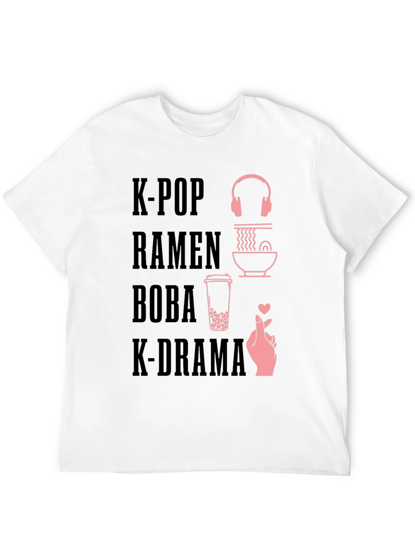 K-Pop Ramen Boba K-Drama Graphic T-Shirt