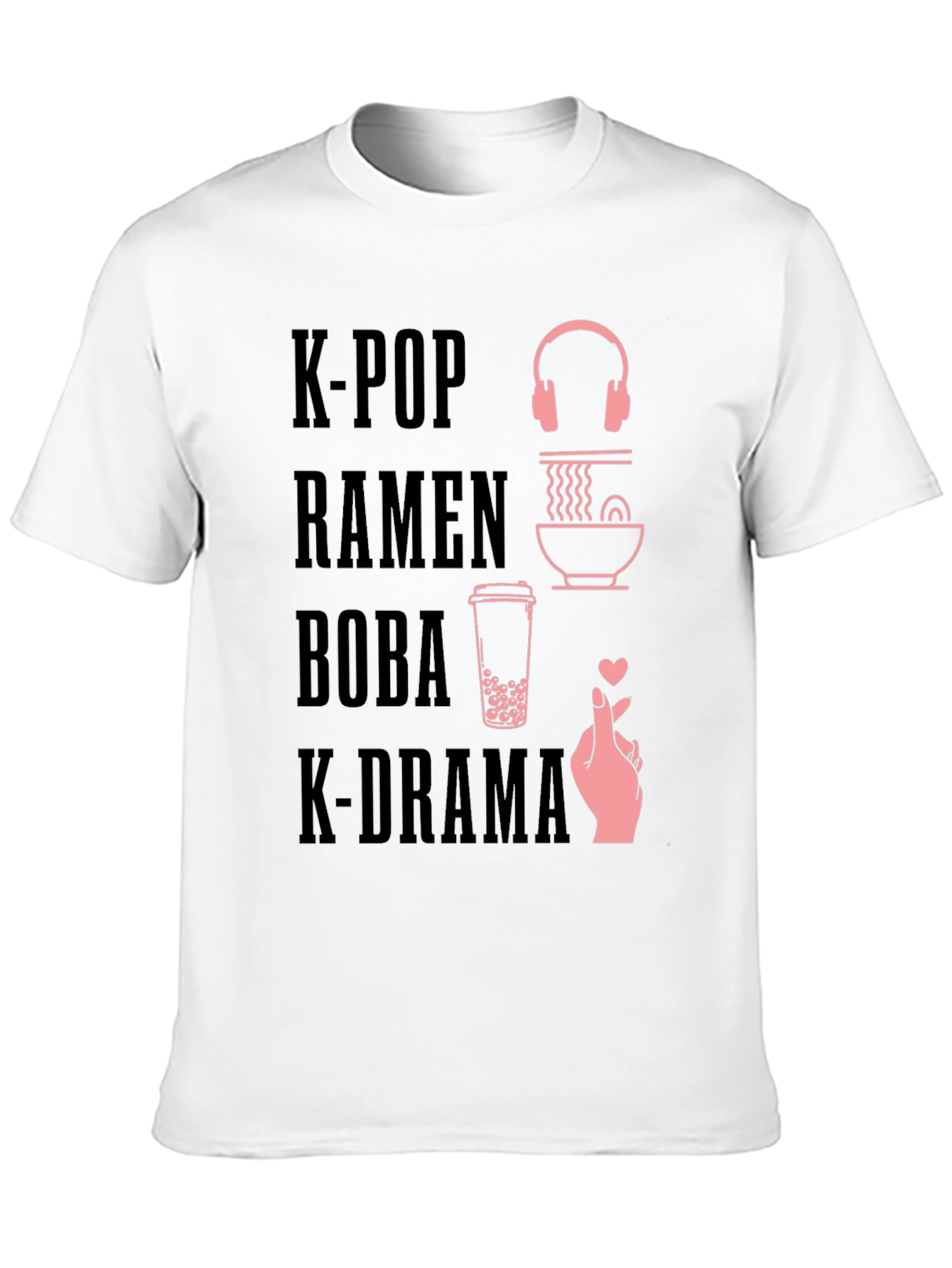 K-Pop Ramen Boba K-Drama Graphic T-Shirt